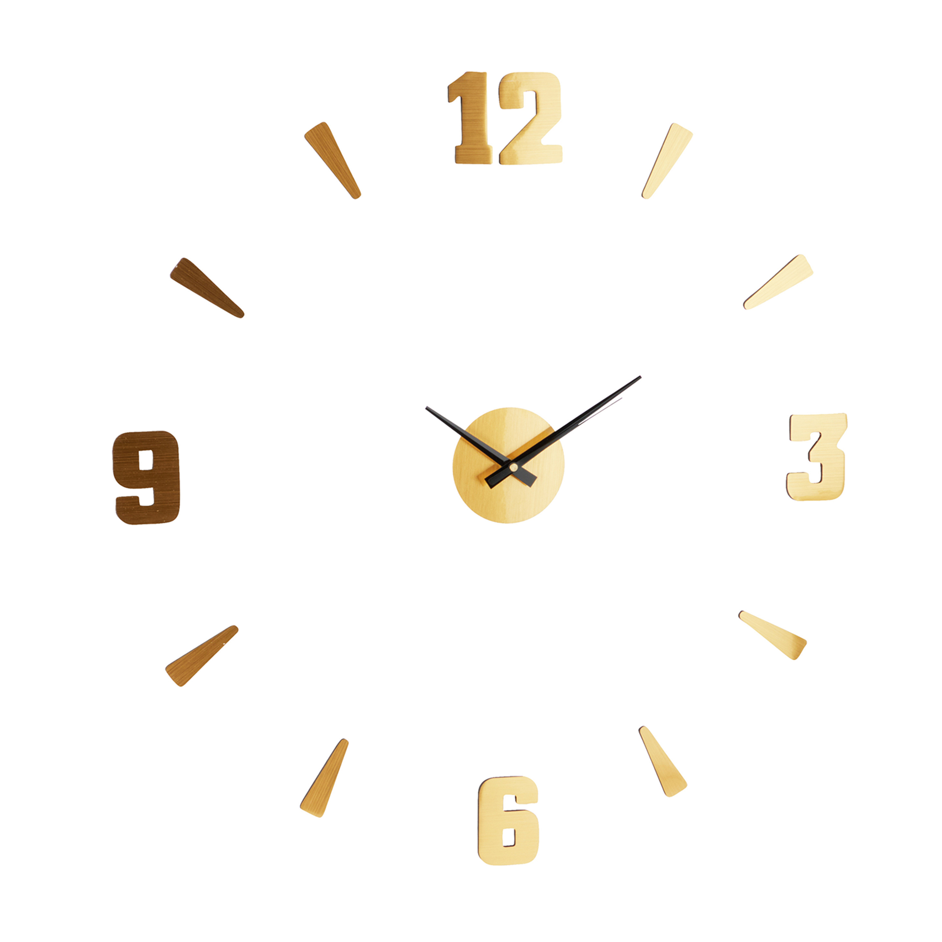 Sticker-Wanduhr - gold - zum Ankleben