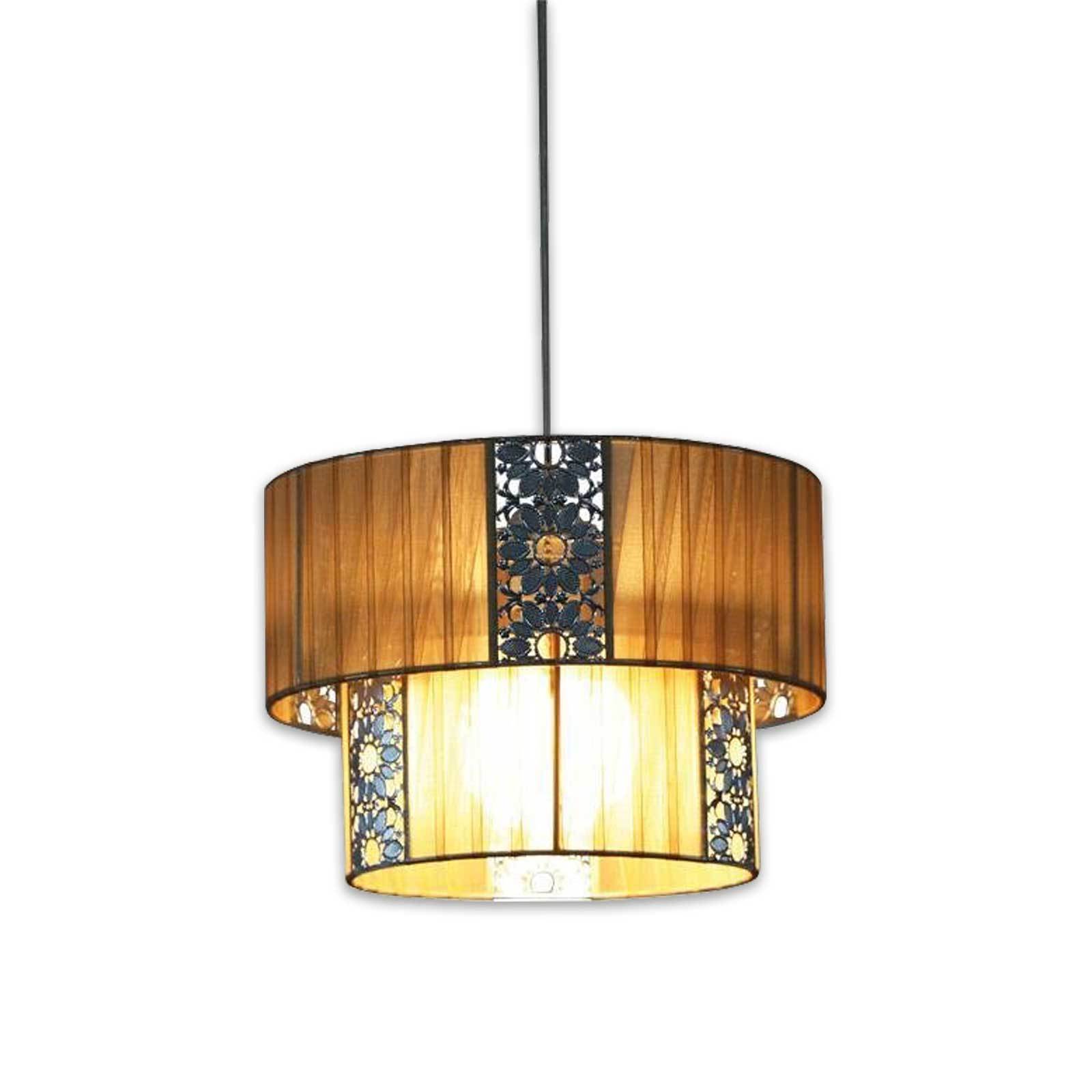 Stoff-Pendelleuchte ETERNITY - cappuccino - dimmbar