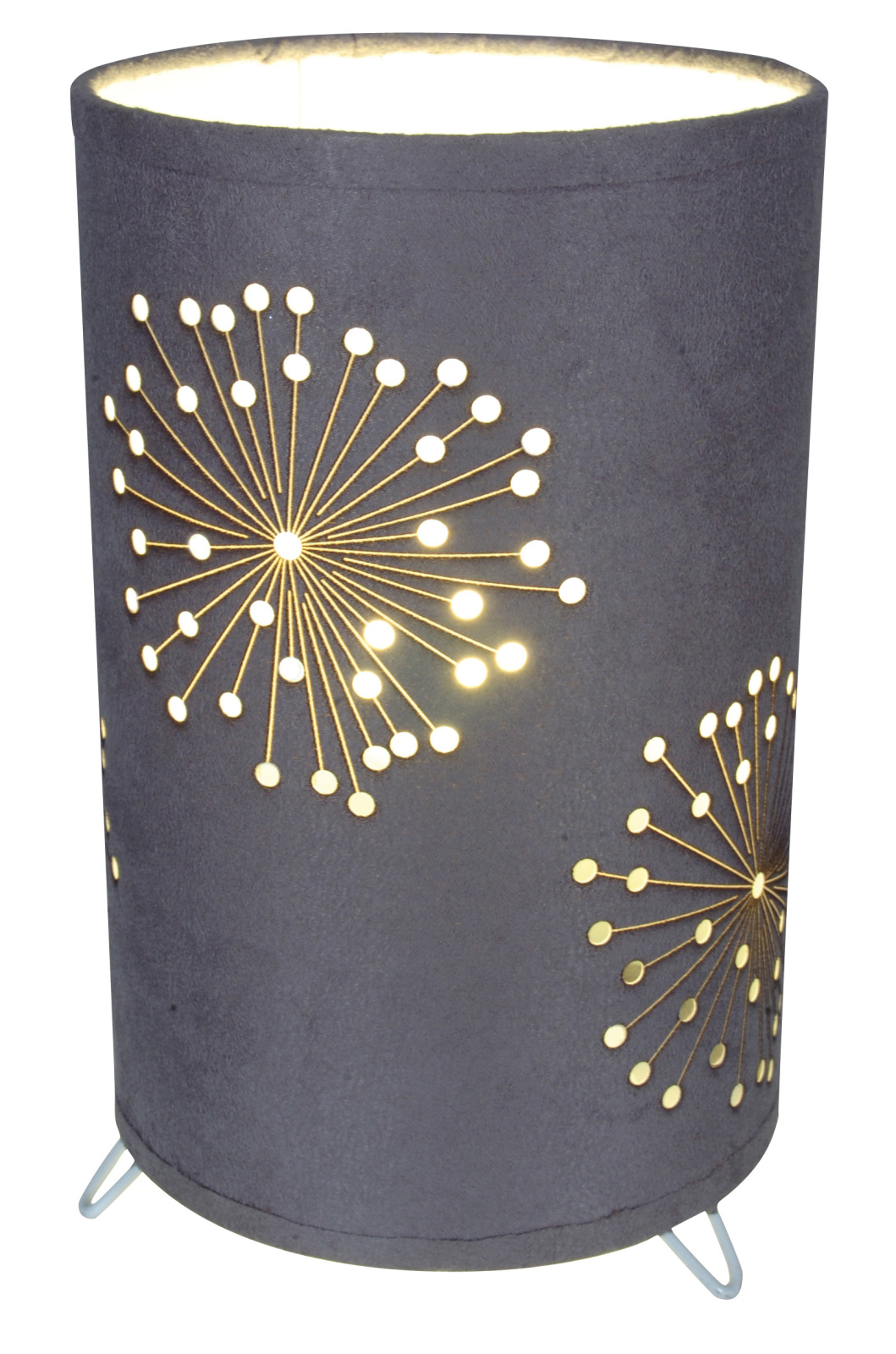 Stoff-Tischleuchte DANDELION - grau - 25 cm hoch