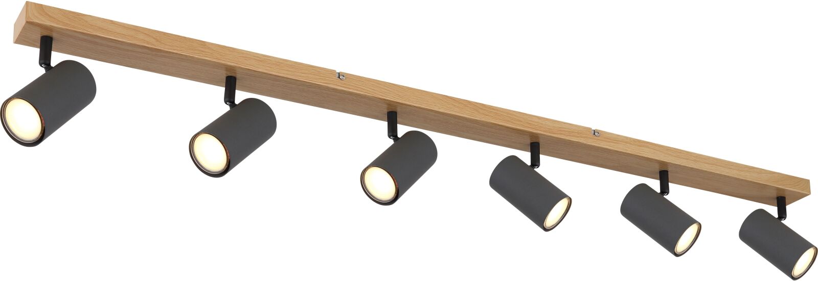 Strahler - graphit - schwarz - Holzoptik - 6-flammig