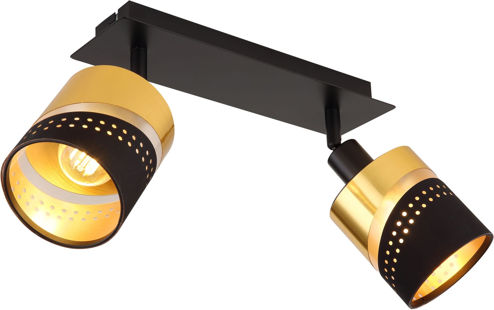 Strahler - schwarz matt - goldfarben - 25 cm