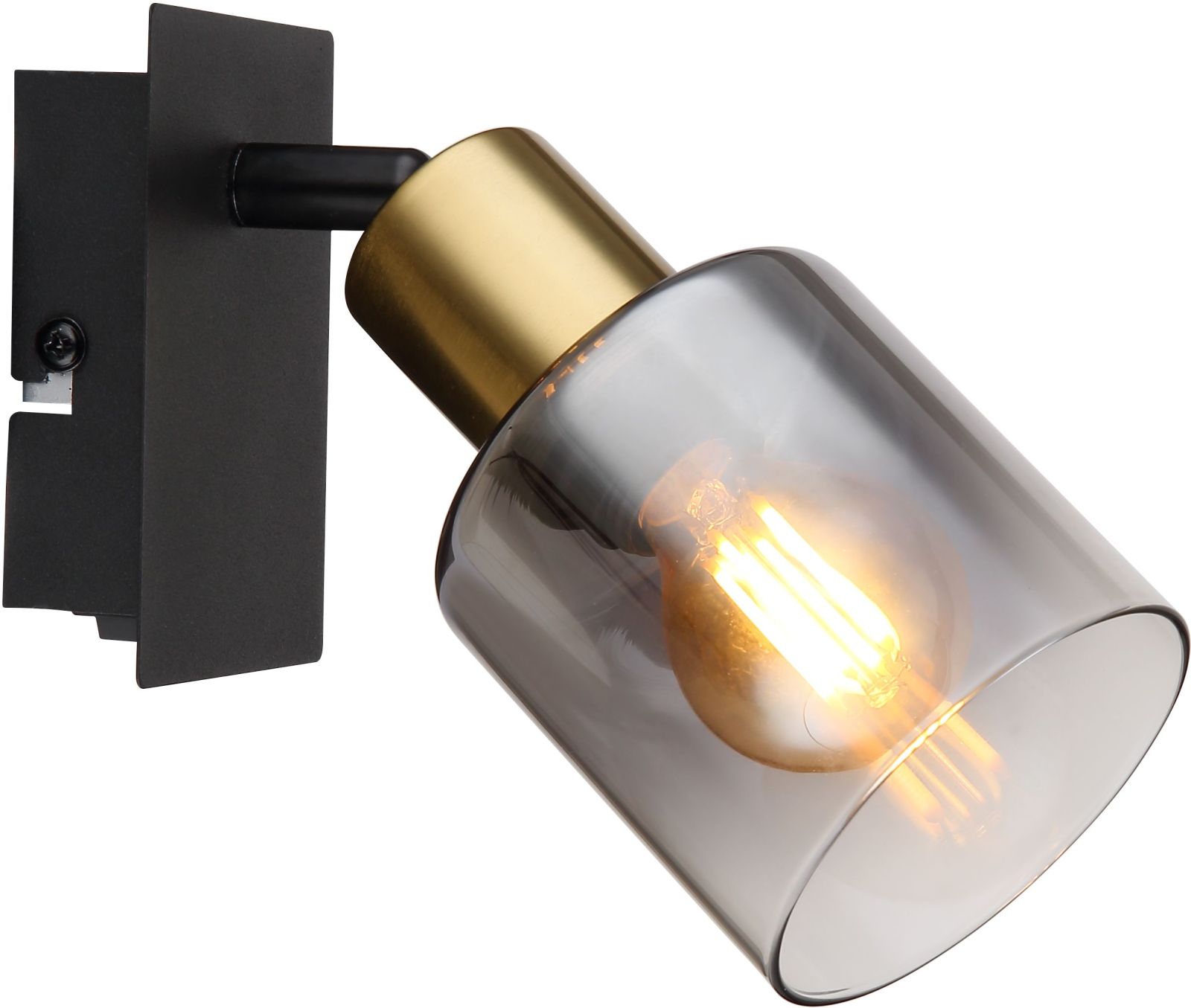 Strahler - schwarz matt - goldfarben matt - Glas