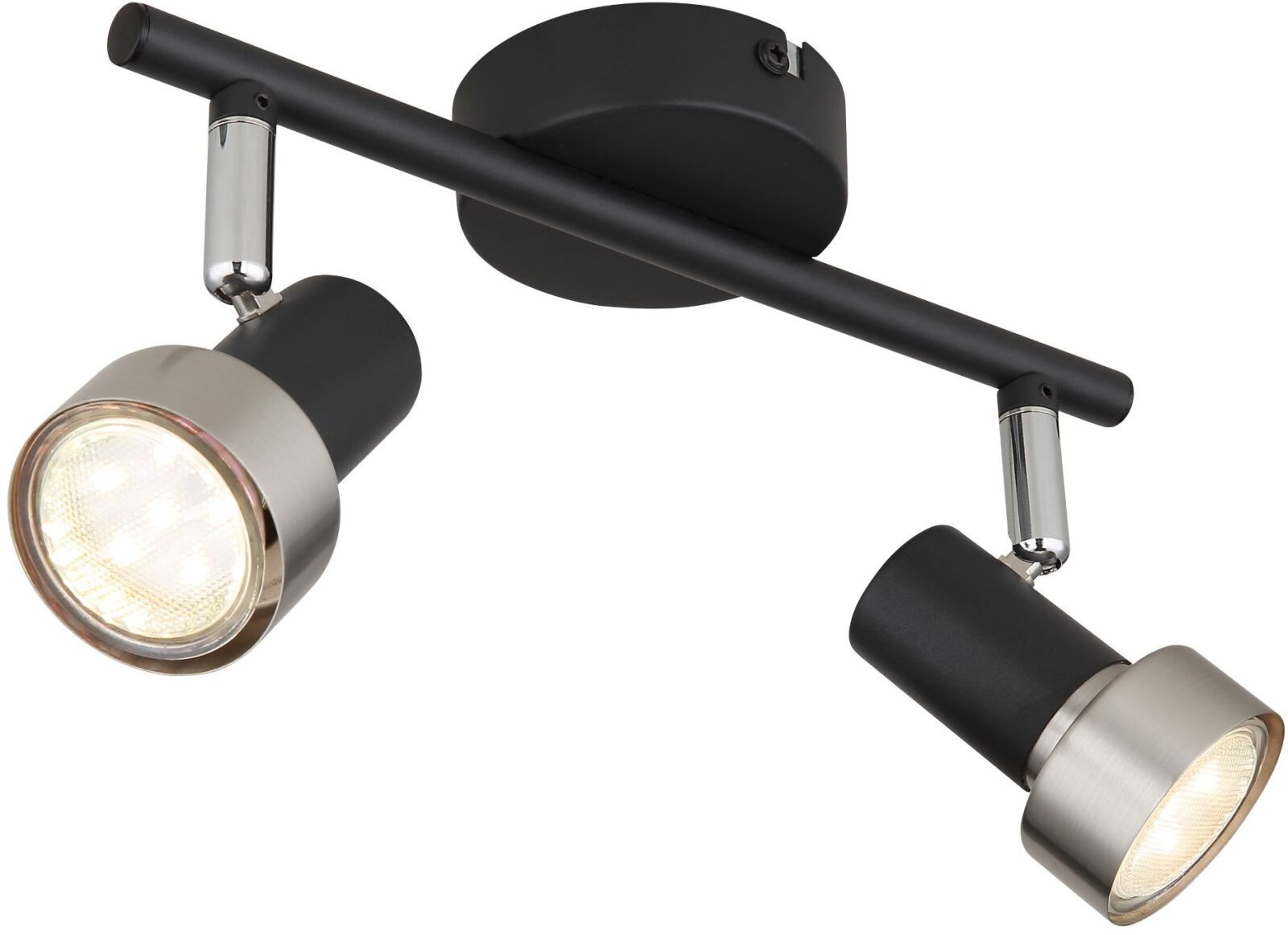 Strahler - schwarz matt - Nickel matt - 2-flammig