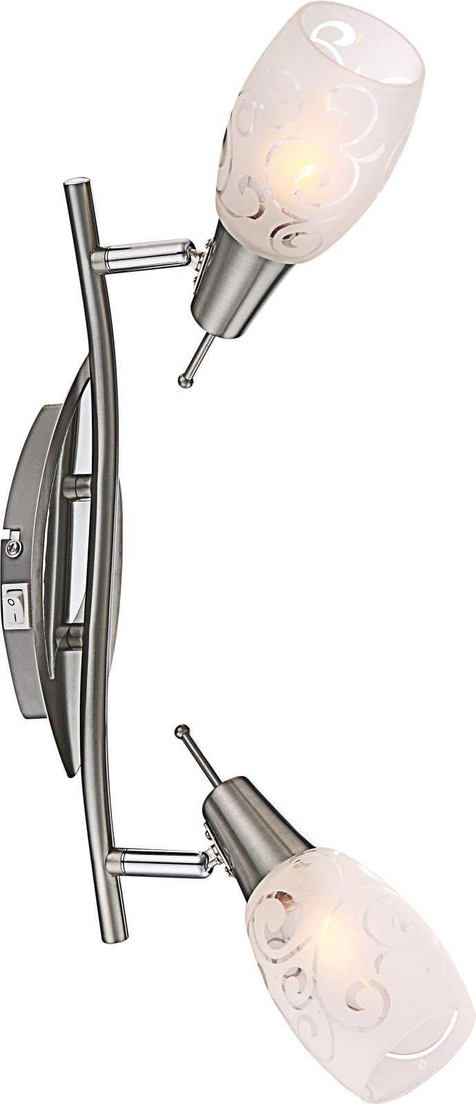 Strahler - verchromt Nickel matt - opal satiniert - 2-flammig