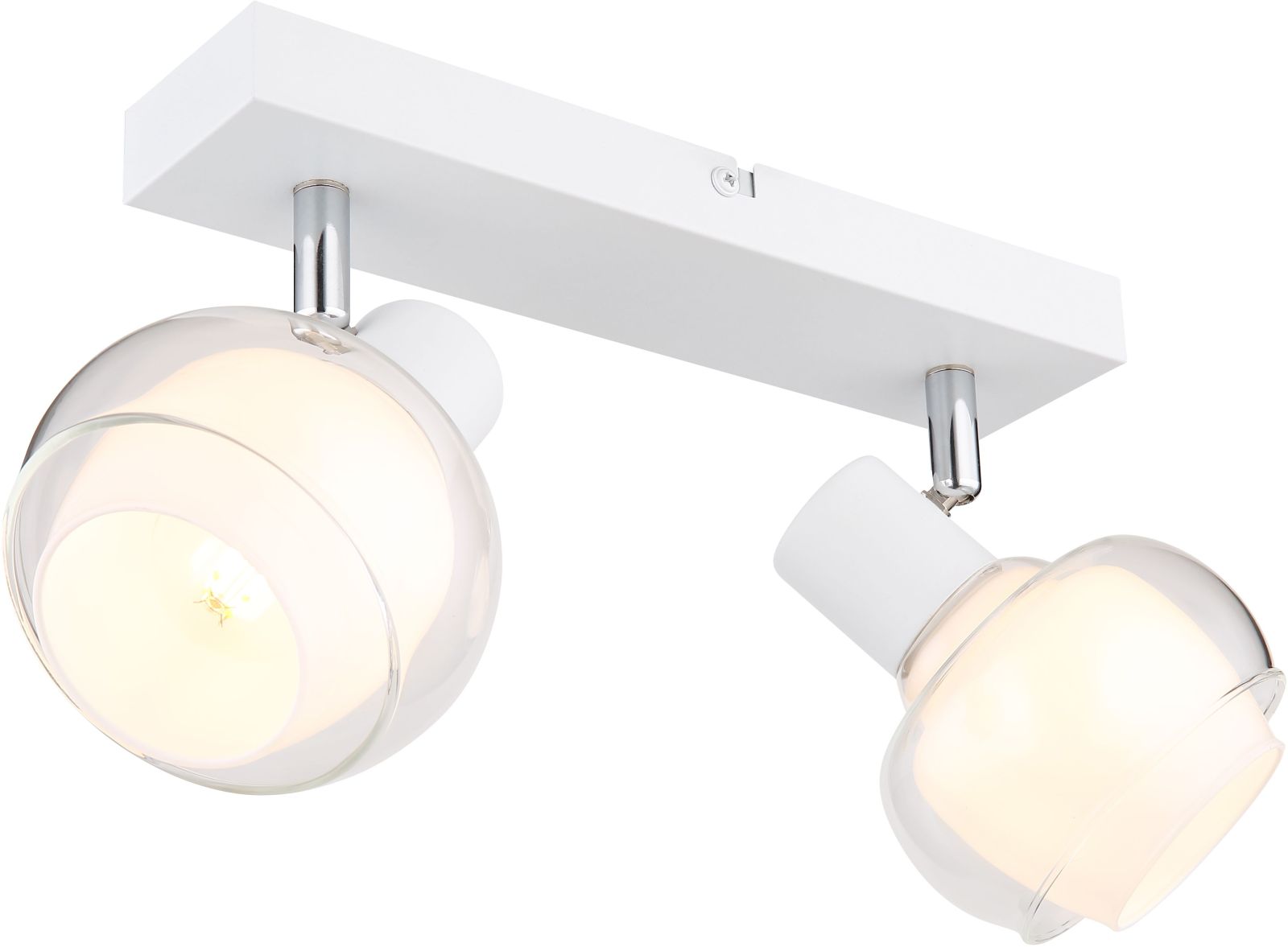 Strahler - weiß matt - Chrom - 2-flammig