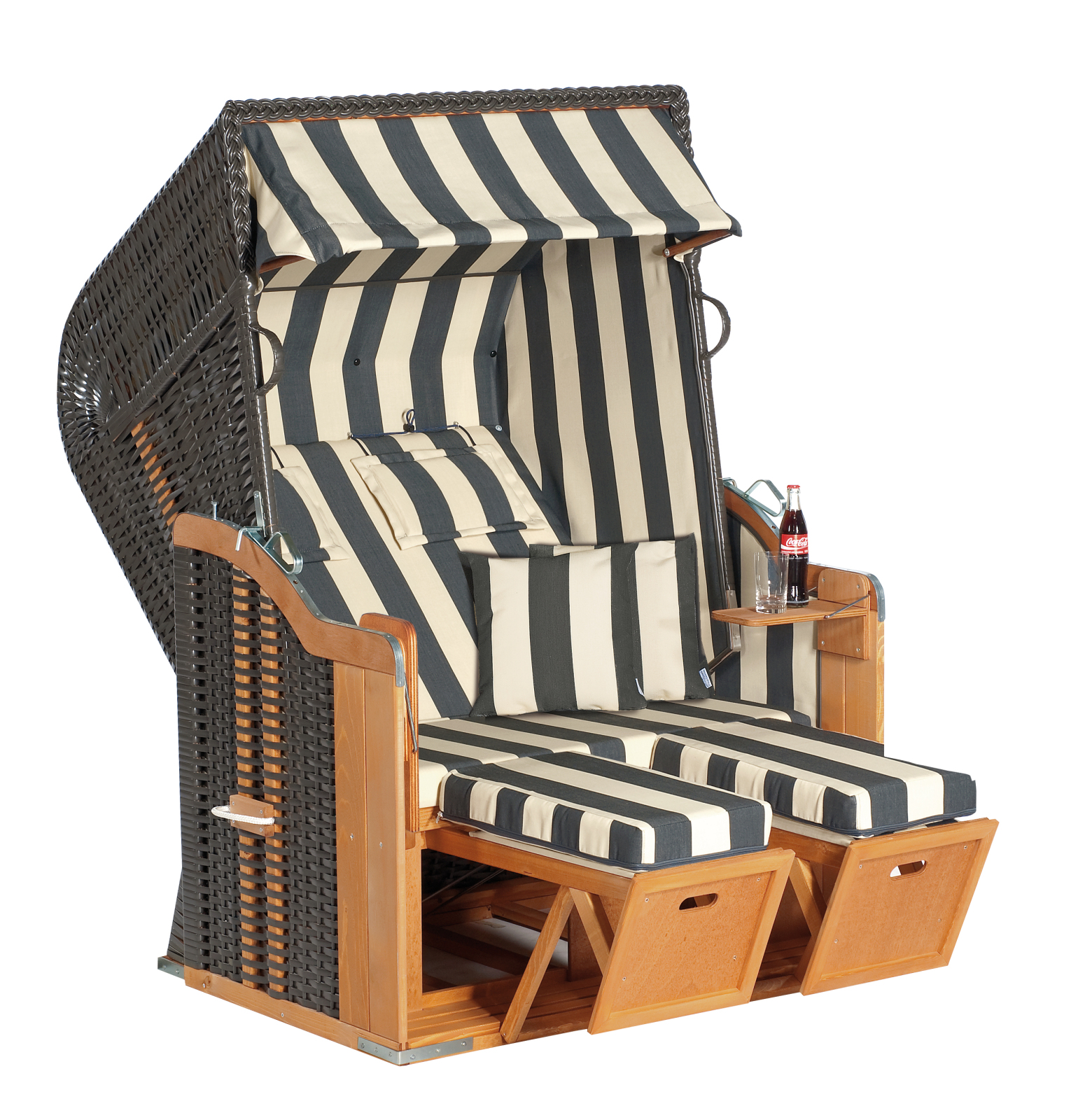 Strandkorb RUSTIKAL 250 PLUS - Geflecht anthrazit - 125x160 cm
