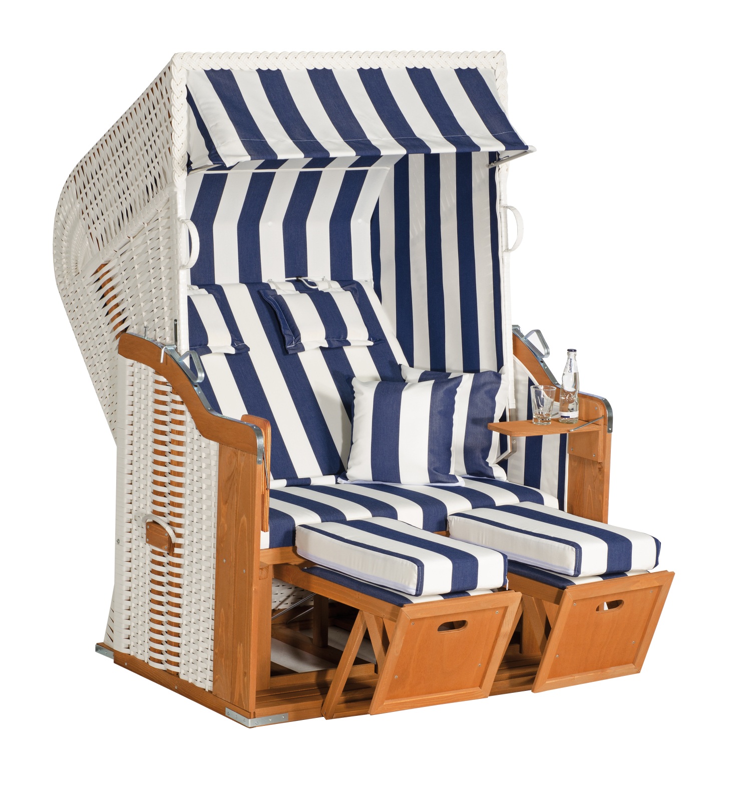 Strandkorb RUSTIKAL 250 PLUS - Geflecht weiß - 125x160 cm