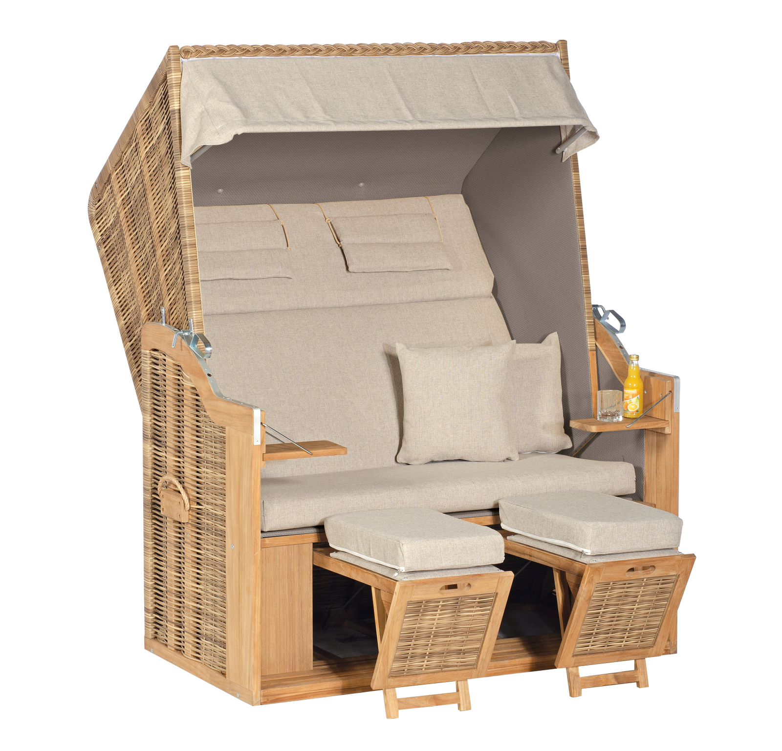 Strandkorb RUSTIKAL 34 Z XL - natura-antik - 140x160 cm