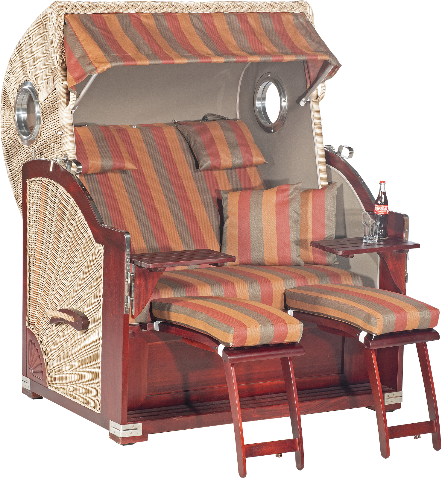 Strandkorb RUSTIKAL 500 PLUS-COMFORT XL - terracotta-orange - 140x160 cm