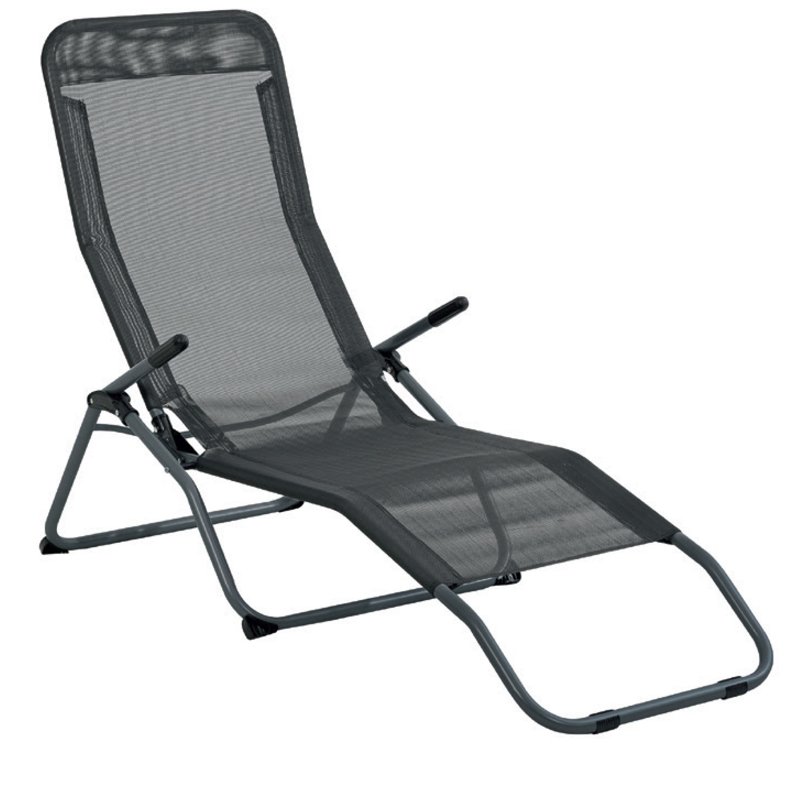 Strandliege - anthrazit - klappbar - 143 cm