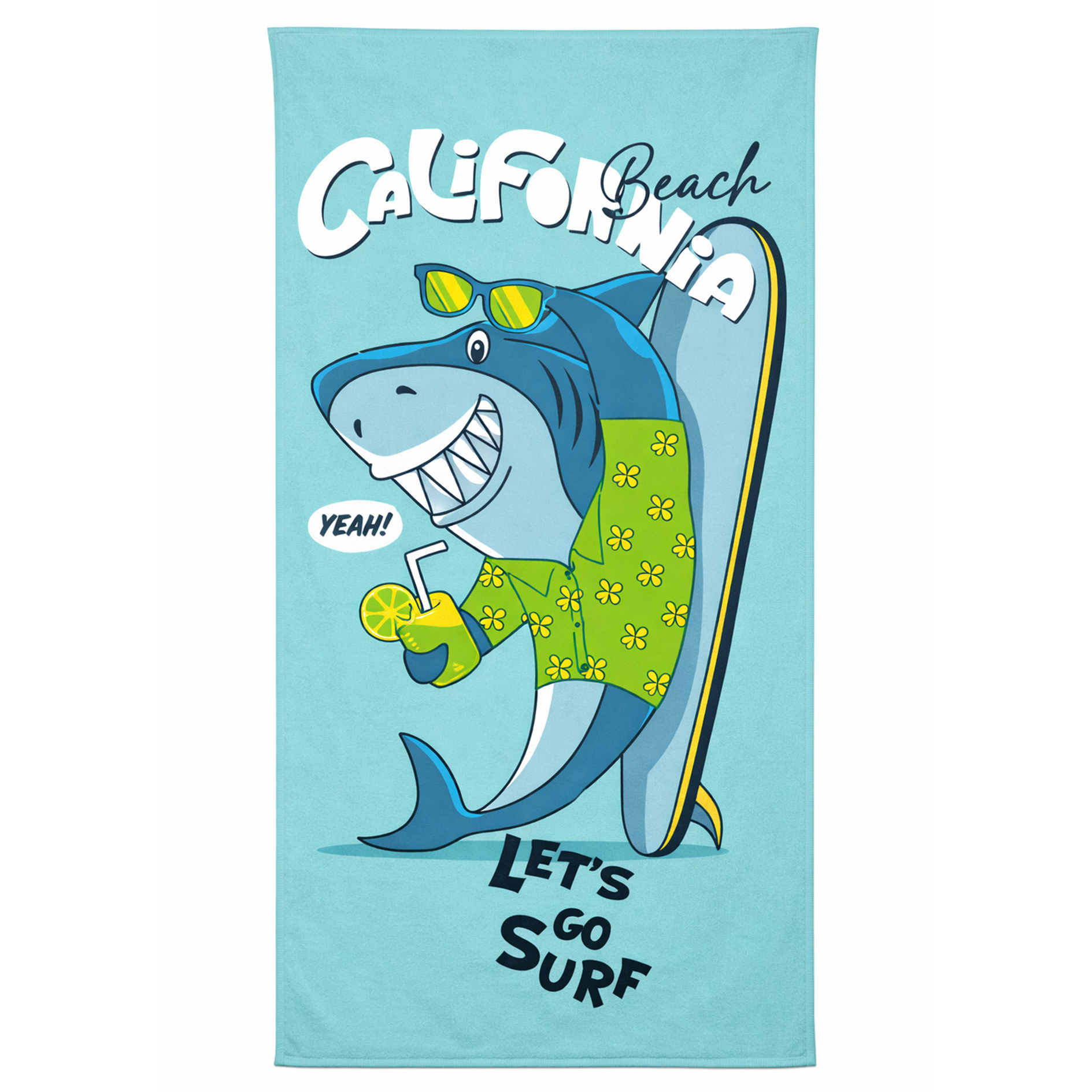 Strandtuch CALIFORNIA BEACH - blau - 80x160 cm