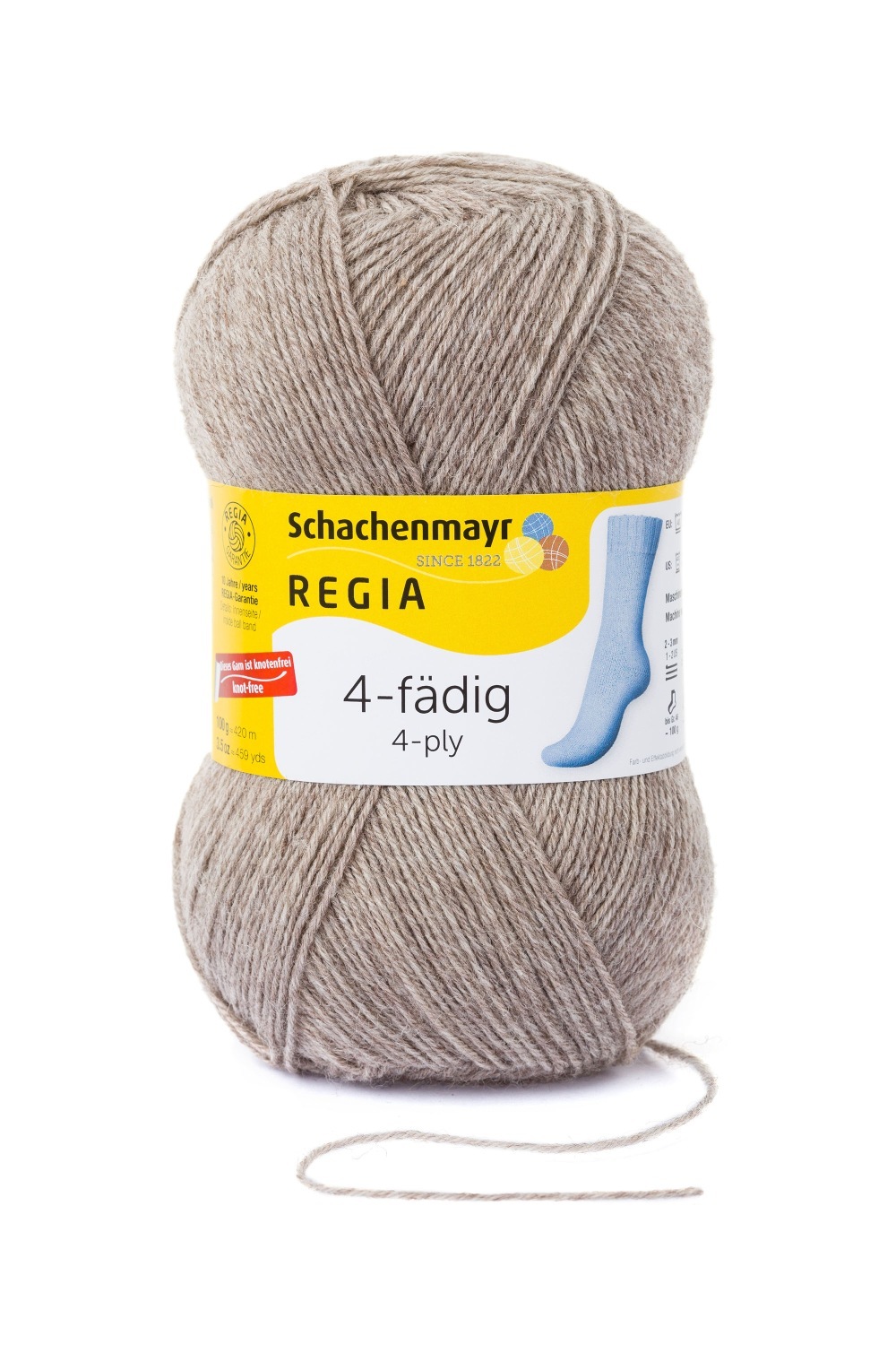 Strumpfwolle REGIA - holz-meliert - 4-fädig - 100g