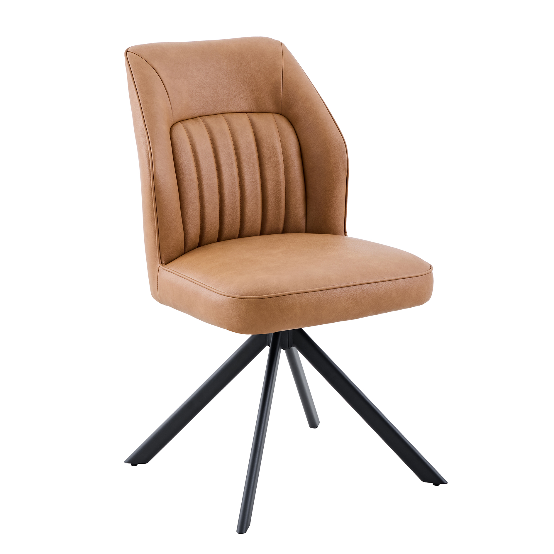 Stuhl - cognac - Lederoptik - drehbar