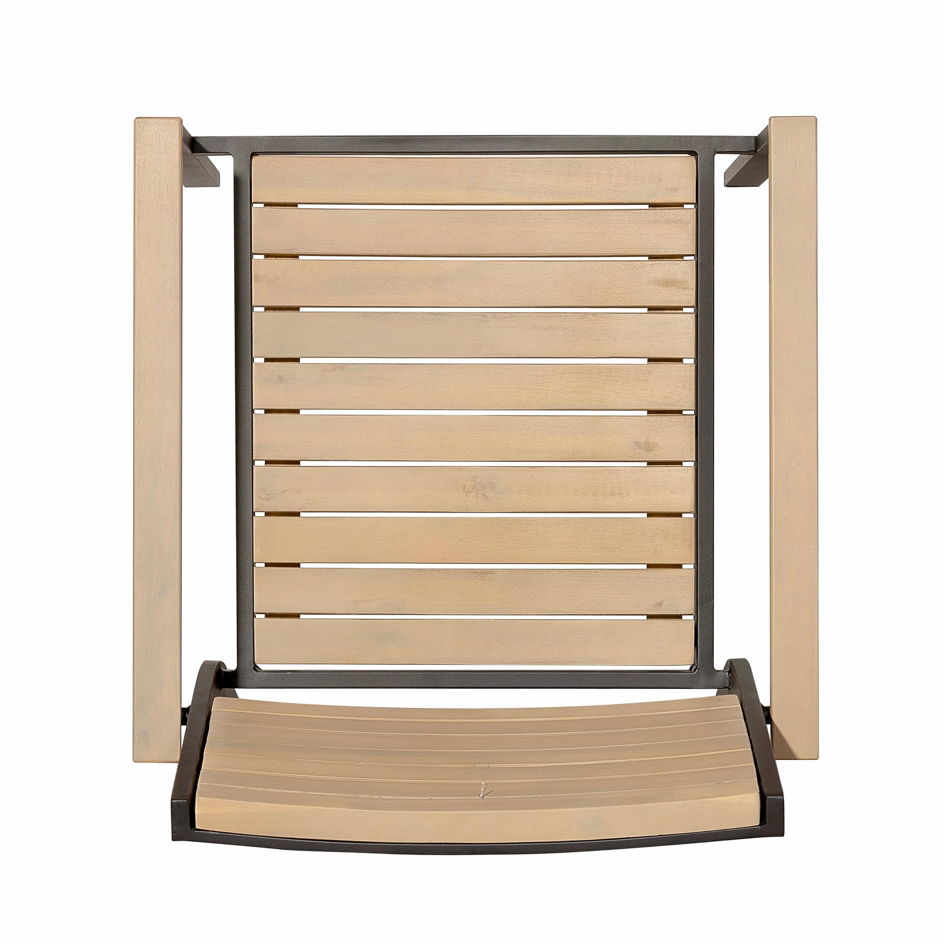 Stuhl - holzfarben - schwarz - Akazie - Aluminium