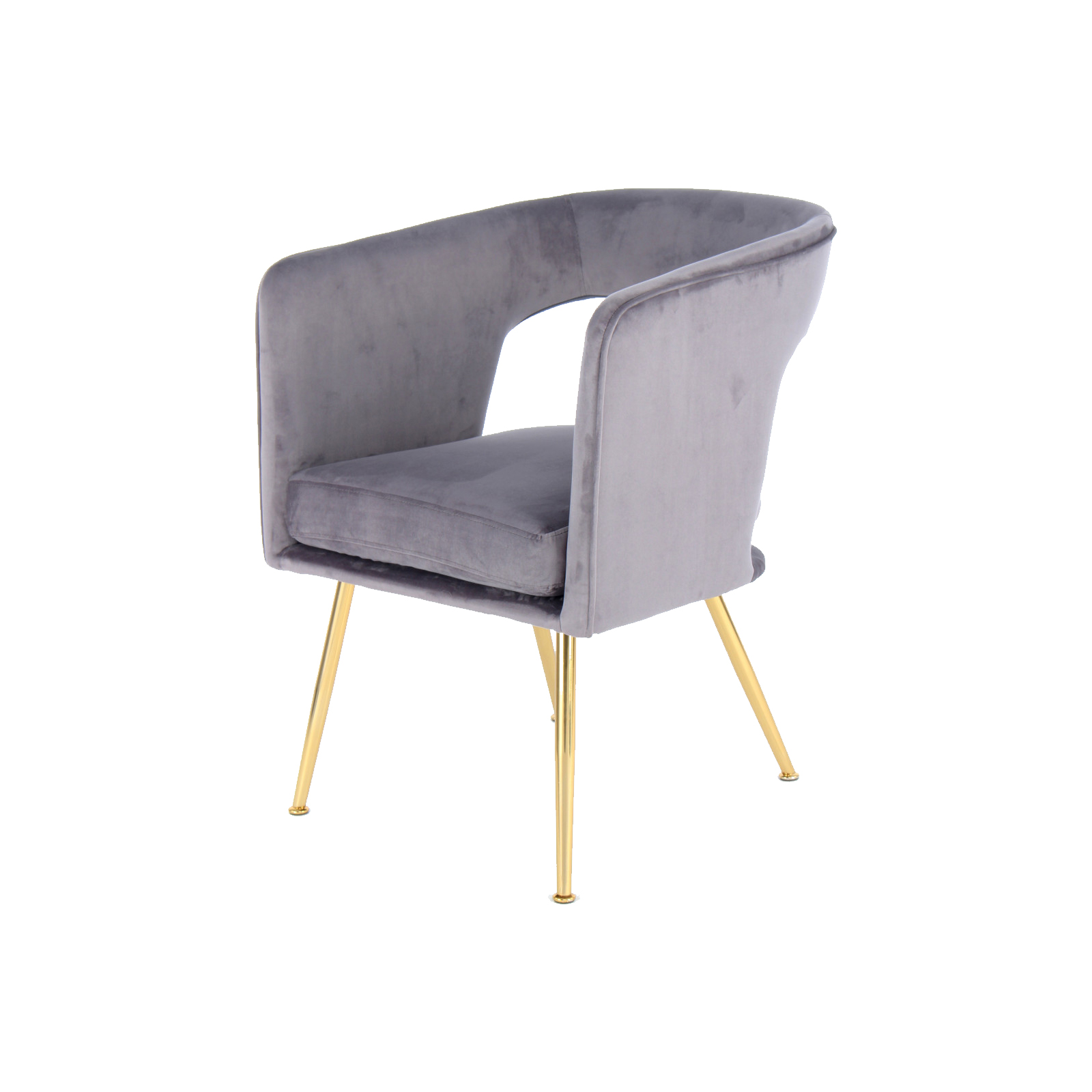 Stuhl JOLENE 125 - grau-gold - samtweich