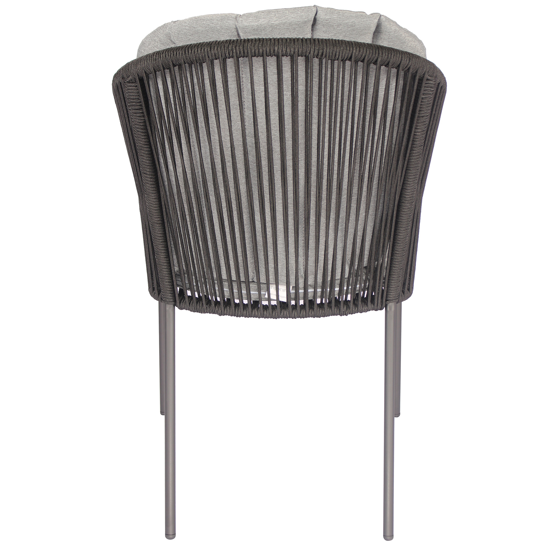 Stuhl - schwarz - Seilgeflecht - mit Sitzkissen