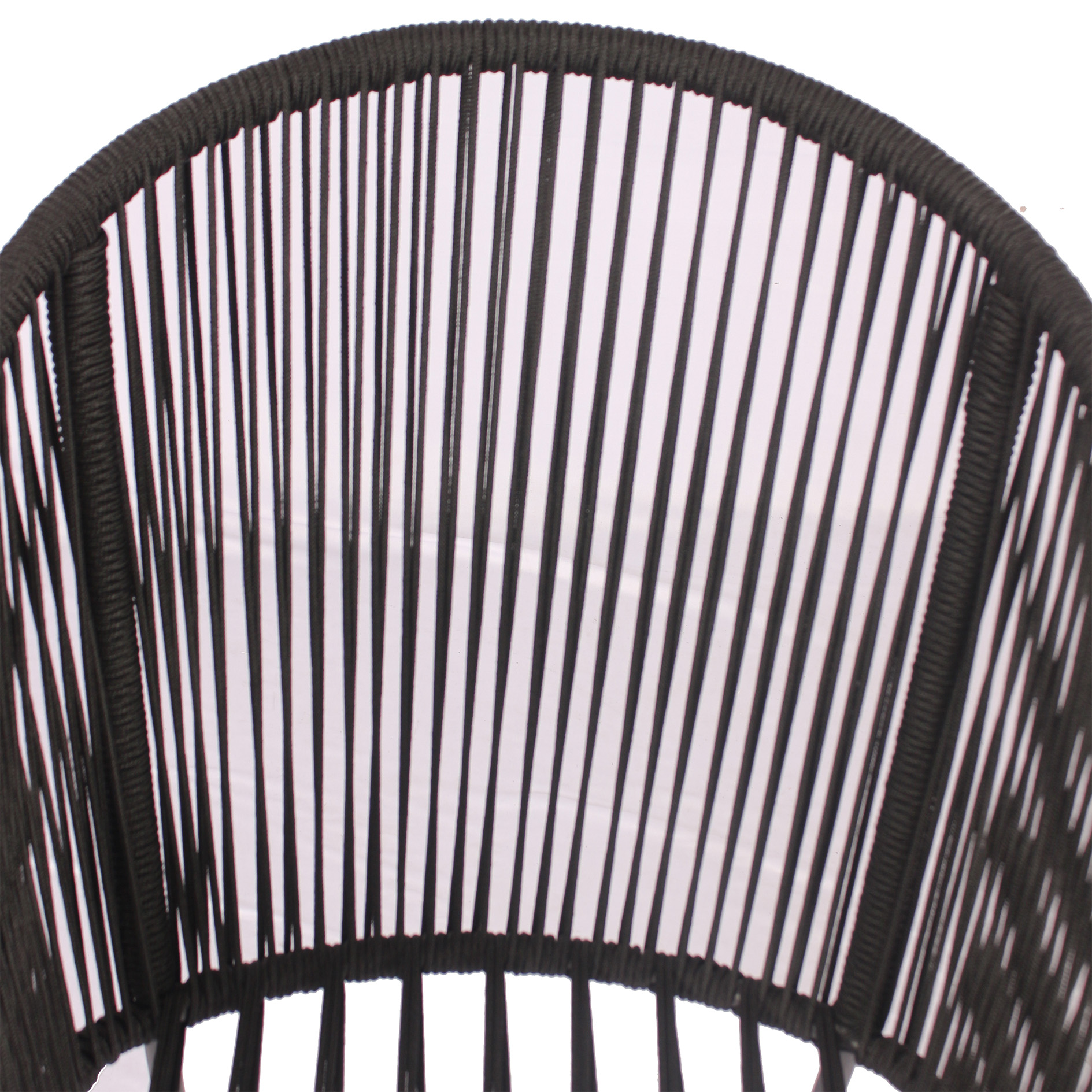 Stuhl - schwarz - Seilgeflecht - mit Sitzkissen