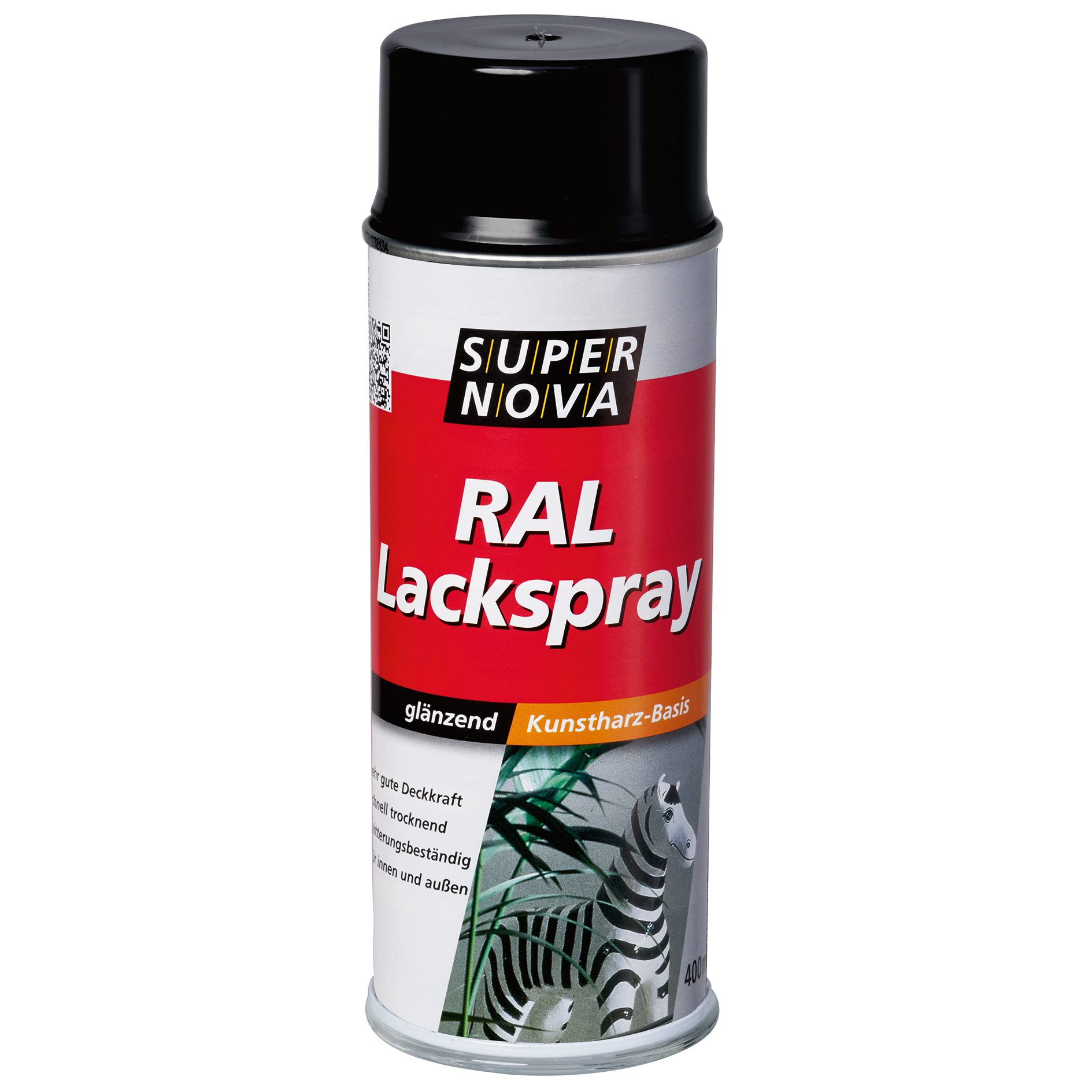 SUPERNOVA Lackspray - tiefschwarz - RAL 9005 - 400 ml