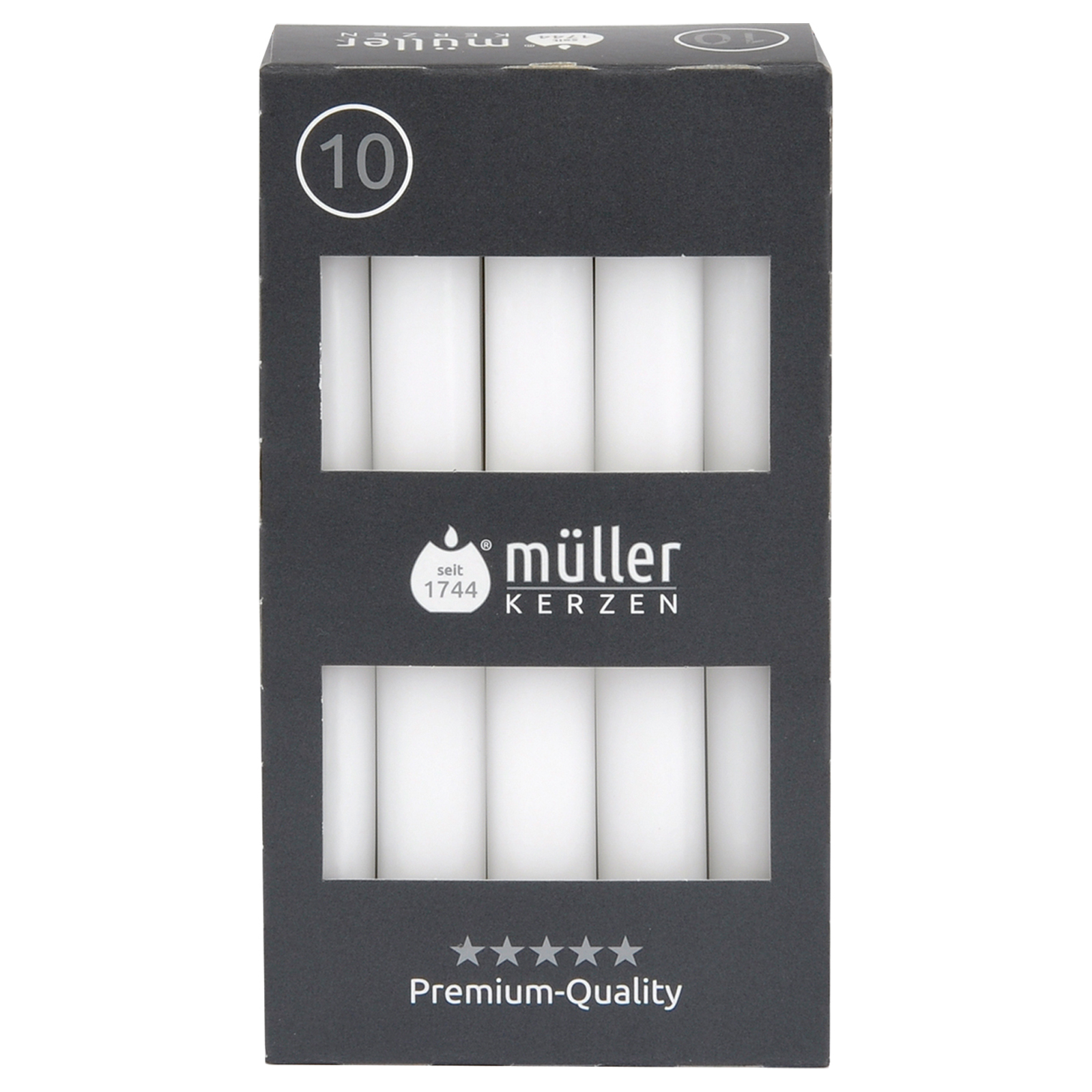 Tafelkerzen - 10er-Pack - weiß