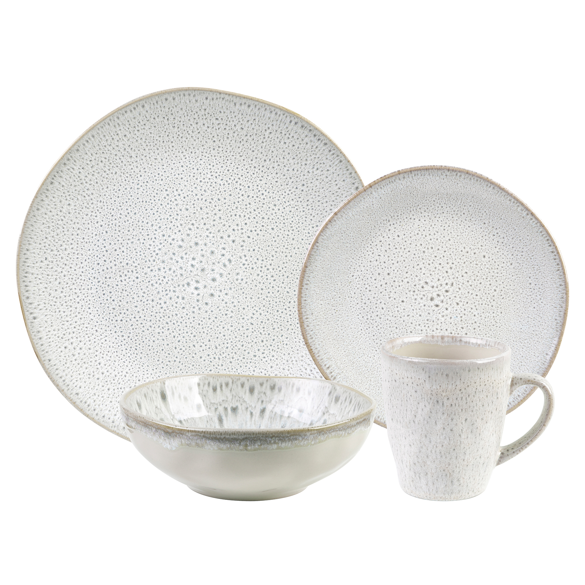 Tafelservice - beige - Steingut - 16-teilig