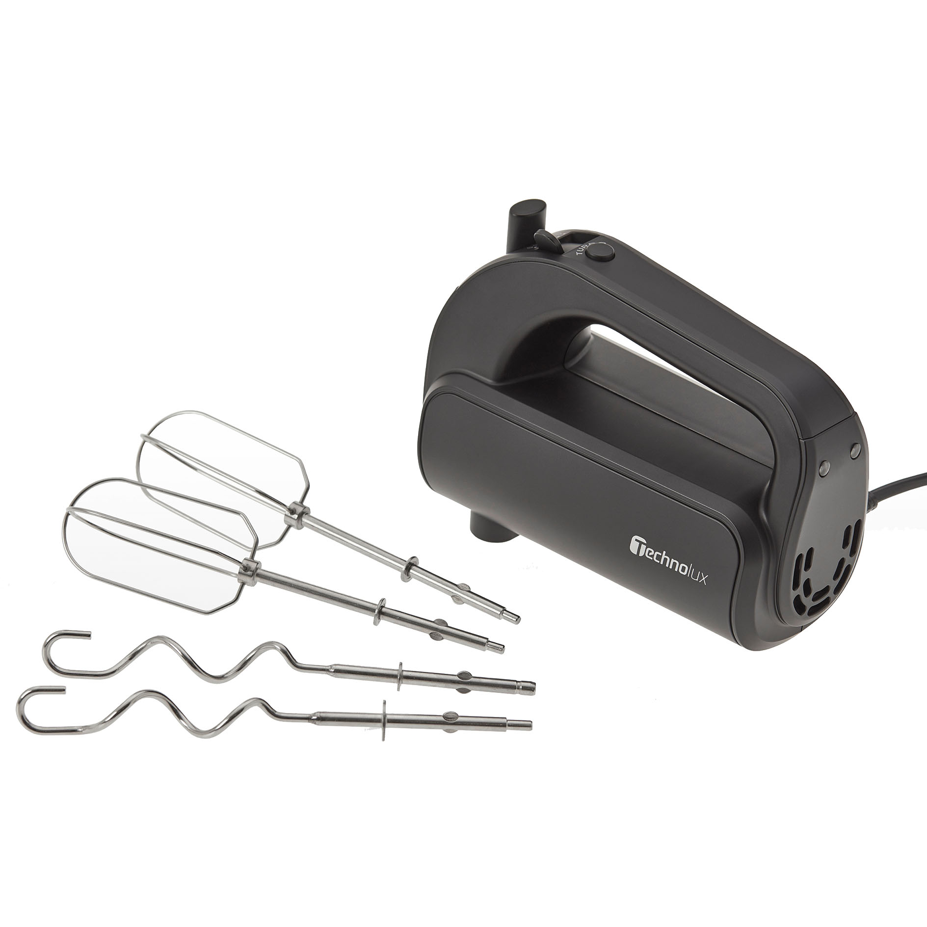 TECHNOLUX Handmixer - schwarz matt - mit Knethaken