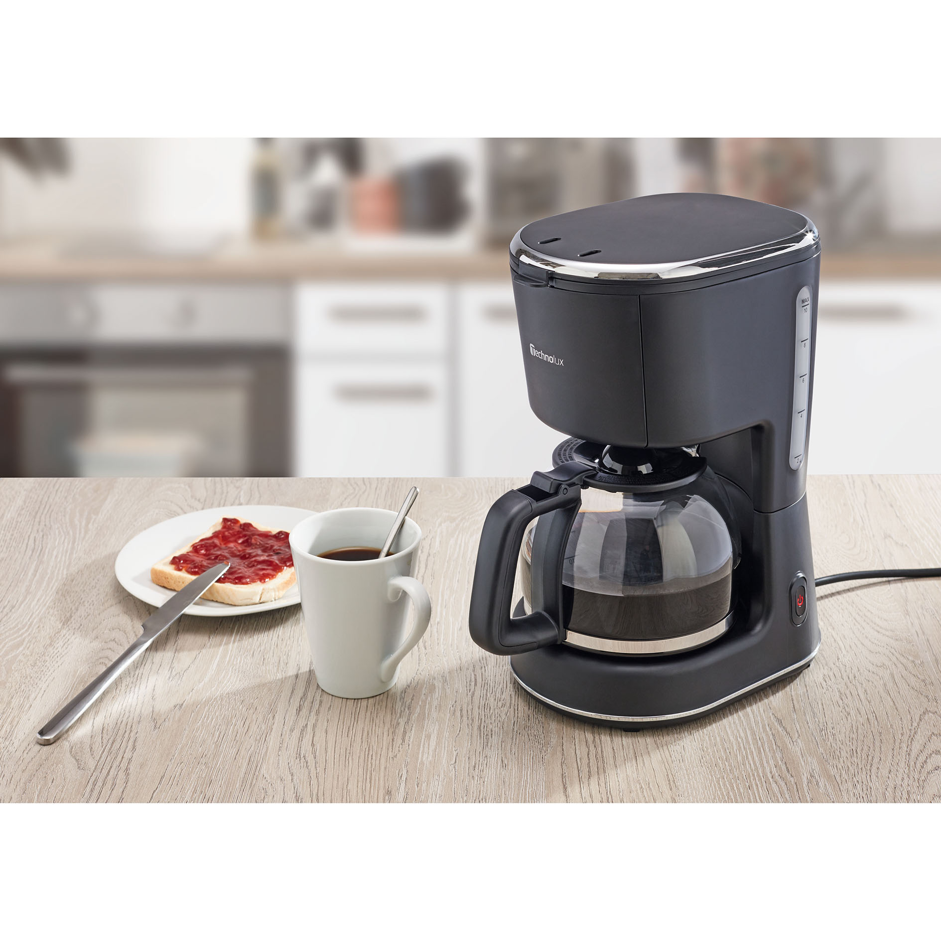 TECHNOLUX Kaffeemaschine - schwarz matt - 1,25 Liter