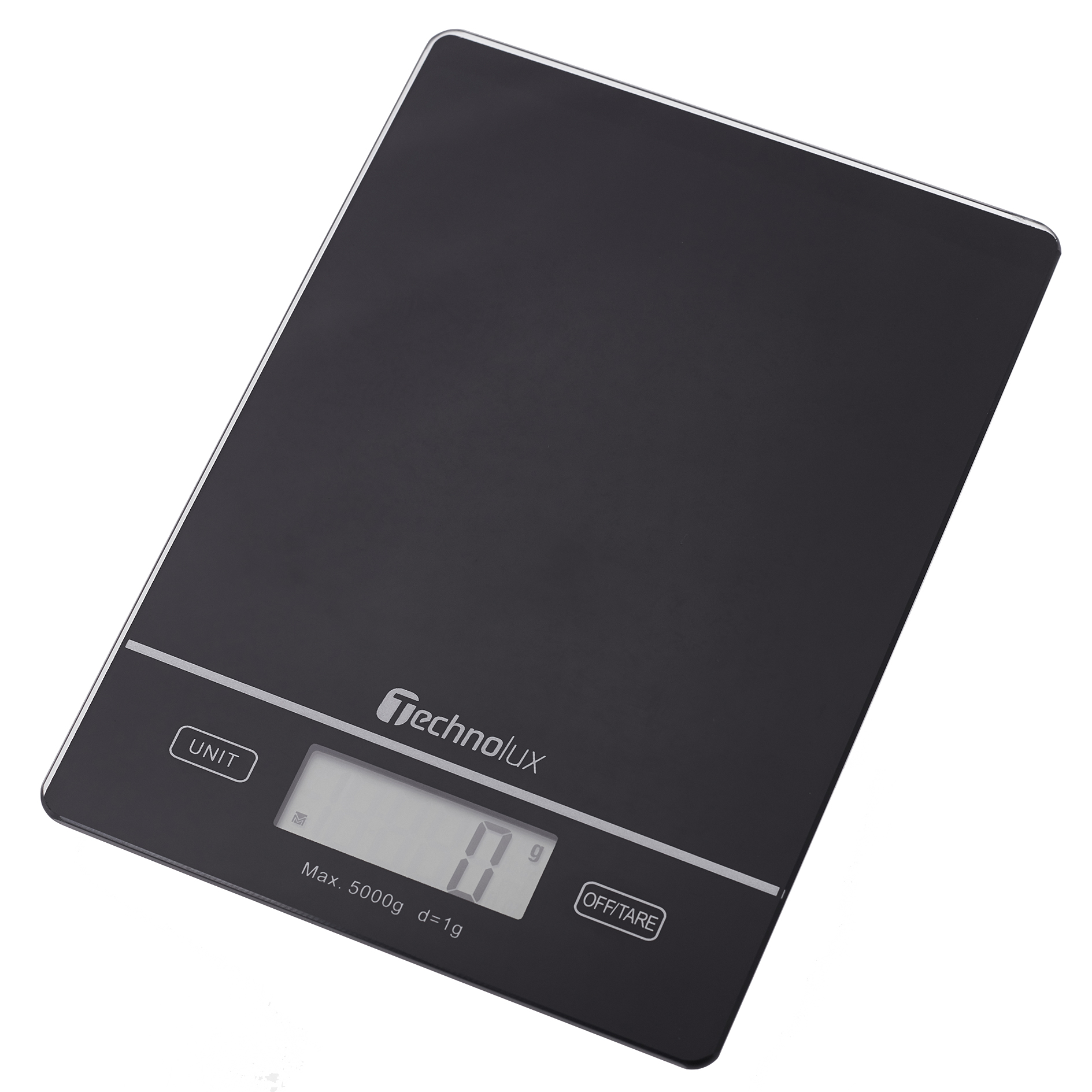 TECHNOLUX Küchenwaage - schwarz - bis 5 kg