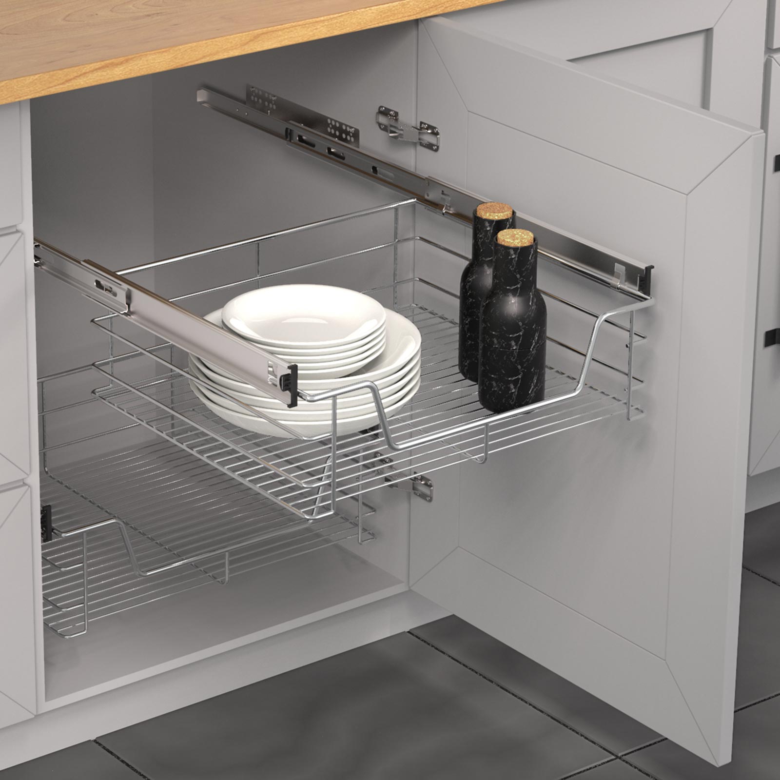 Teleskop-Schublade - für 60 cm breite Schränke
