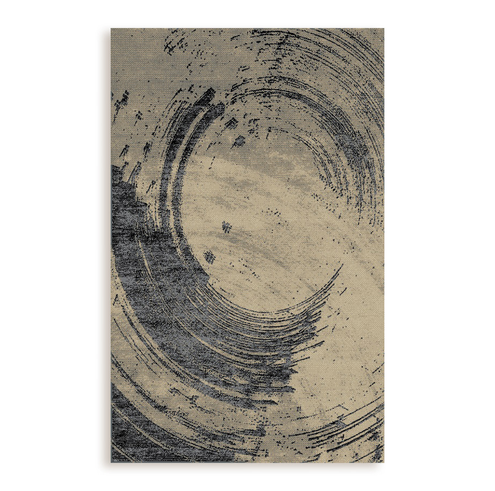 Teppich - beige-schwarz - 80x150 cm