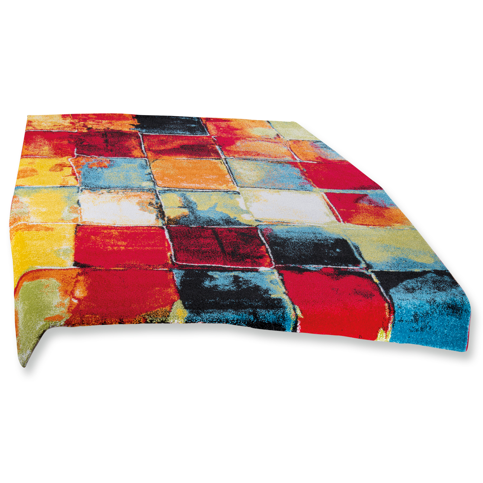 Teppich - bunte Quadrate - 80x150 cm