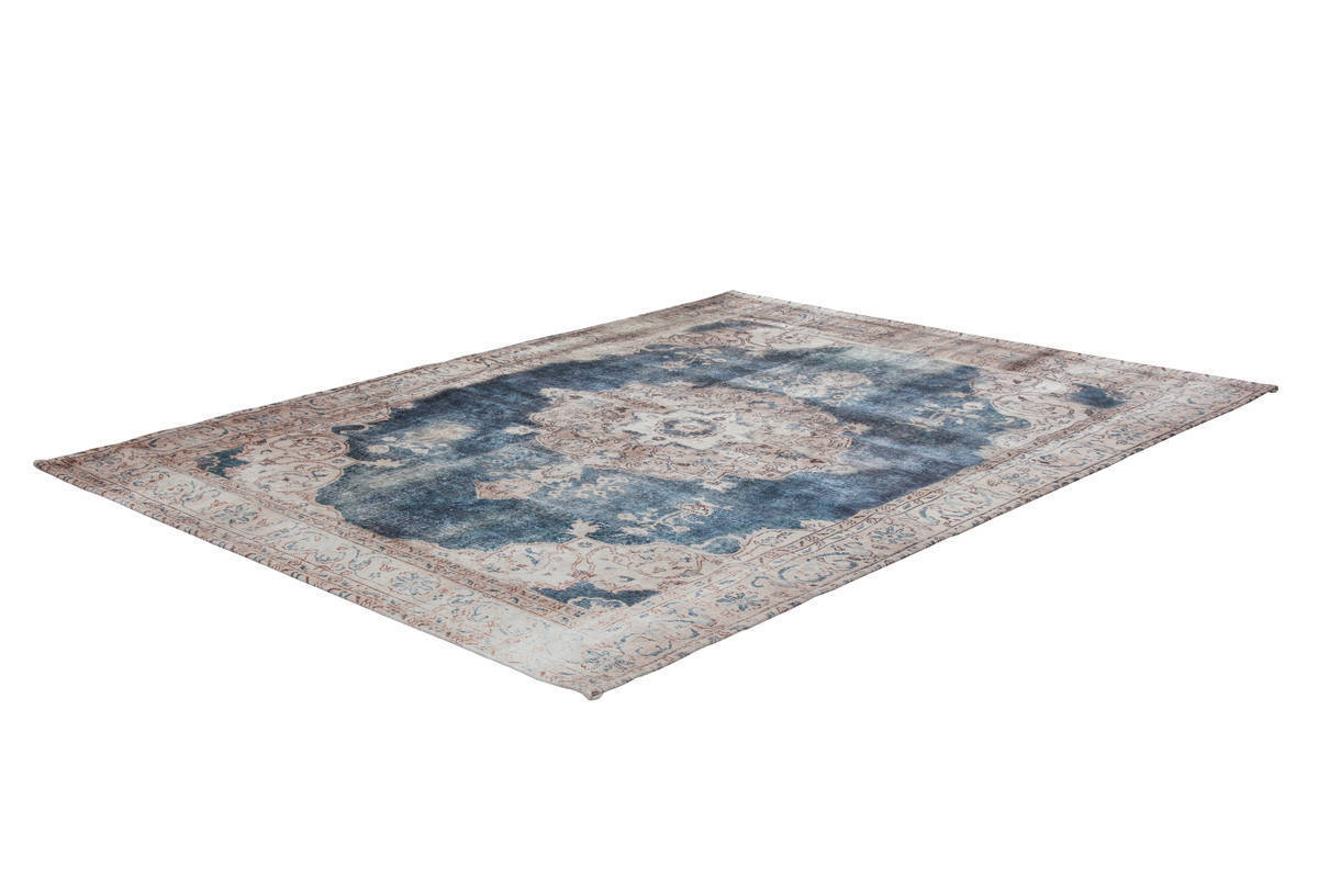 Teppich - creme-blau - Vintage-Look - 140x200 cm