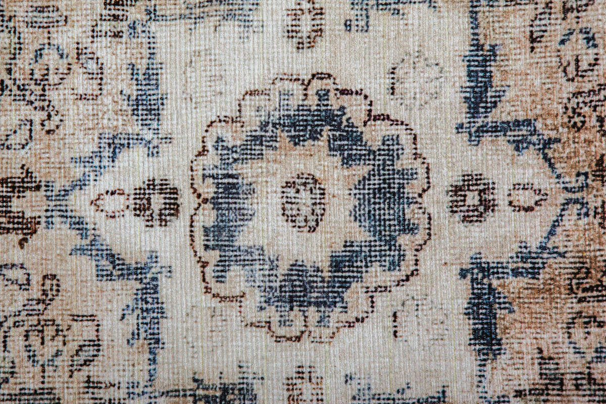 Teppich - creme-blau - Vintage-Look - 140x200 cm