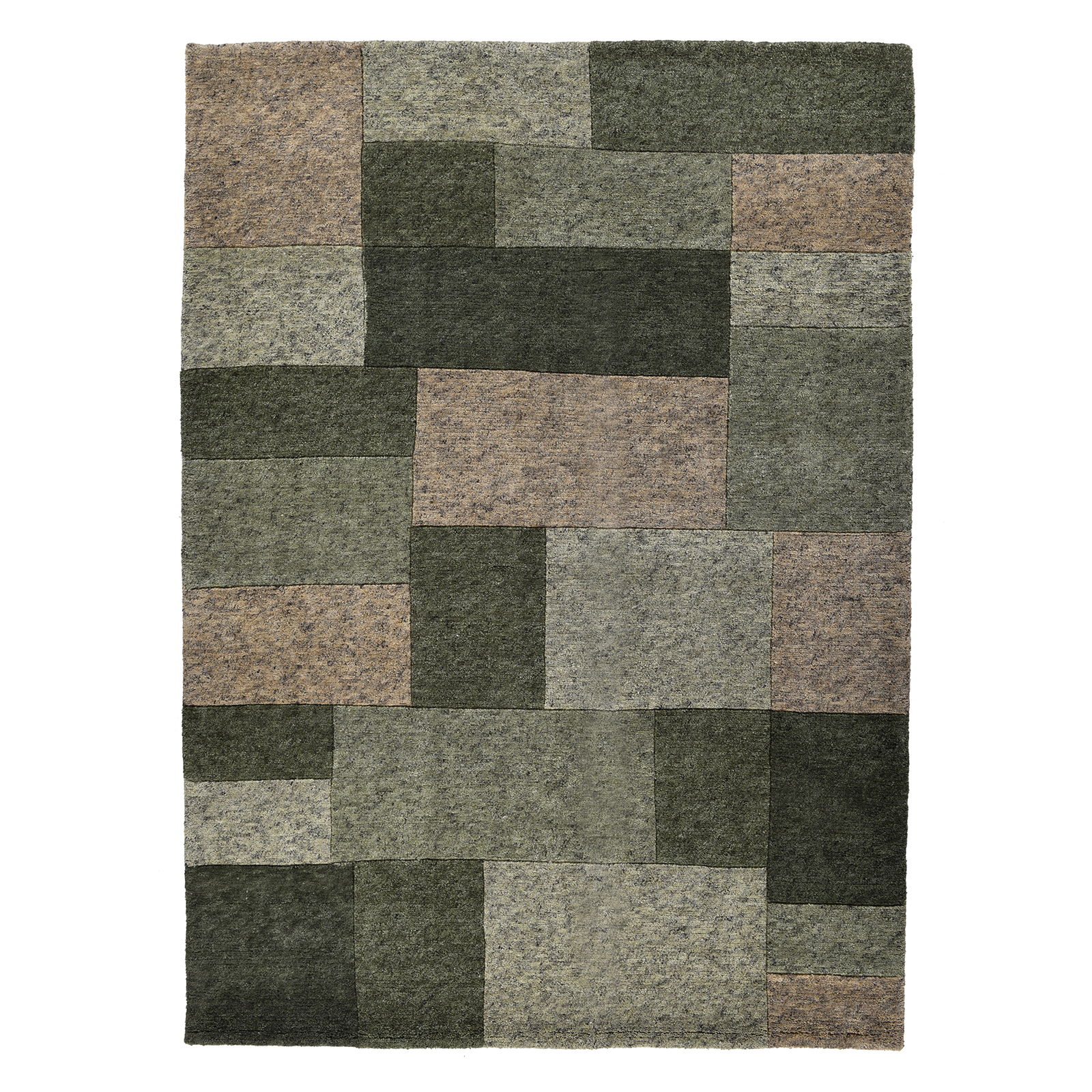 Teppich DALAS - grün - handgeknüpft - 70x140 cm