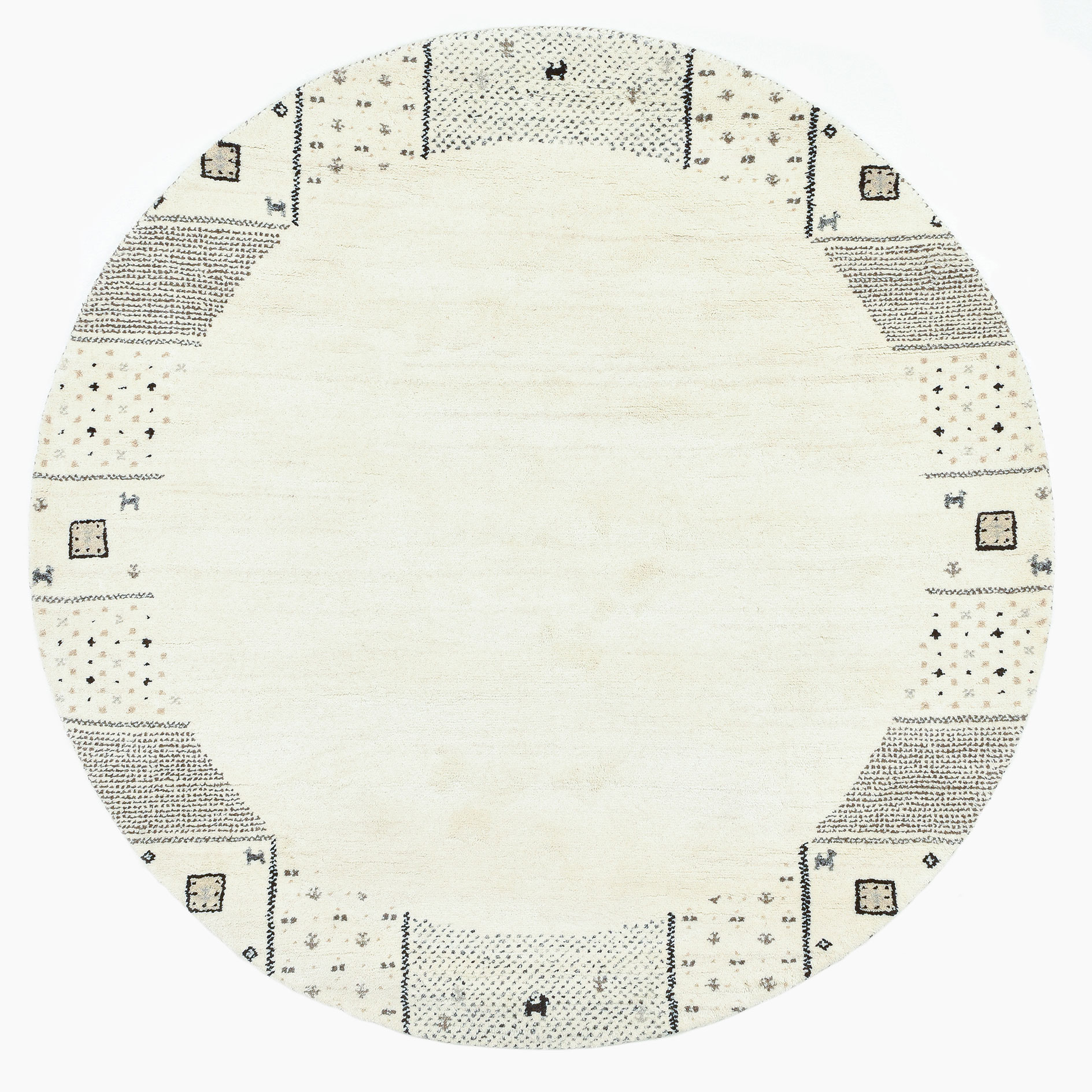 Teppich DENVER - beige - Schurwolle - Ø 150 cm
