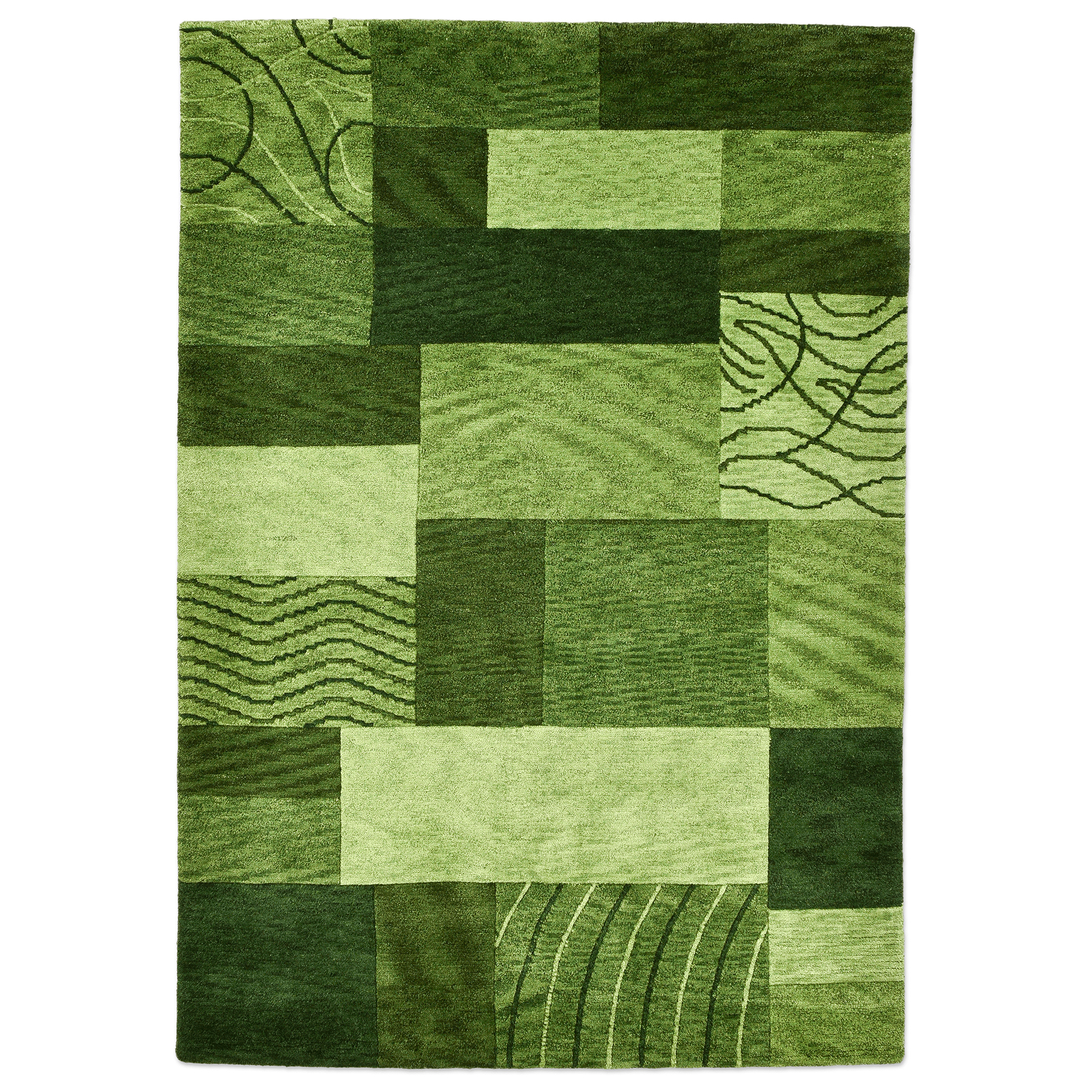 Teppich DOMAS - grün - Schurwolle - 140x200 cm