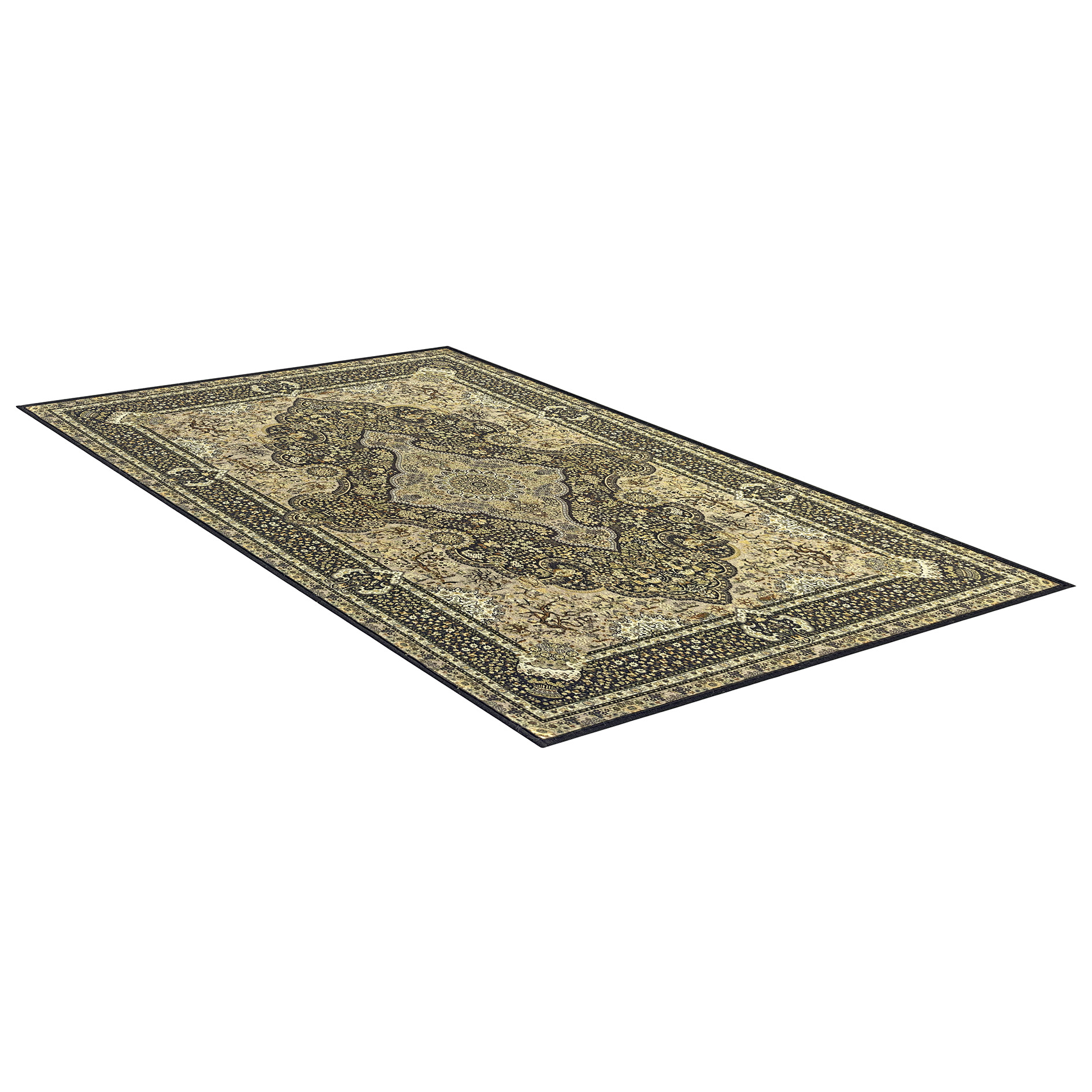 Teppich - gold-schwarz - 90x60 cm