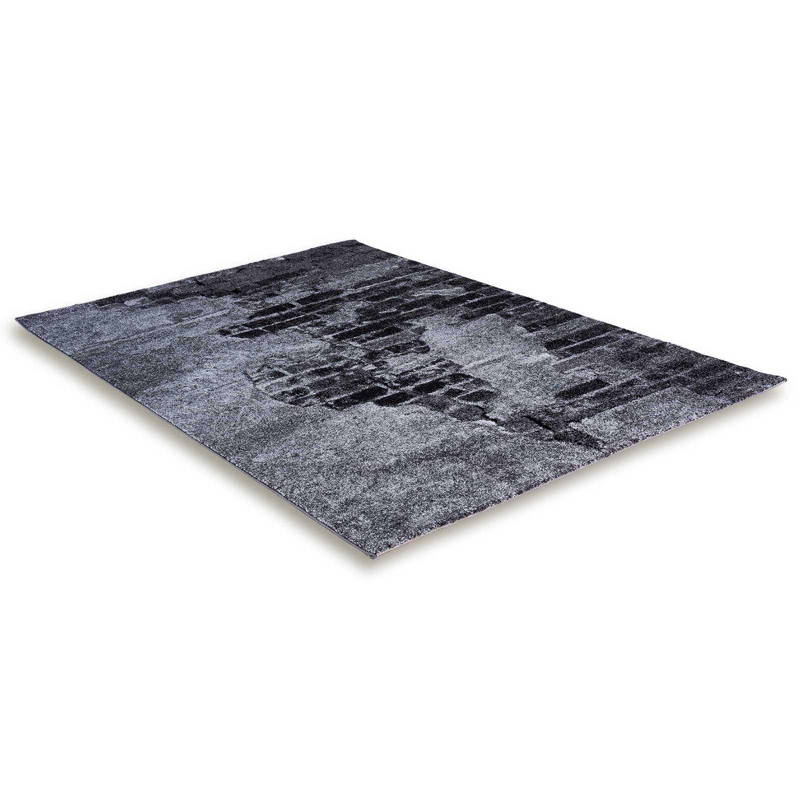Teppich - grau - Steinmuster - 80x150 cm