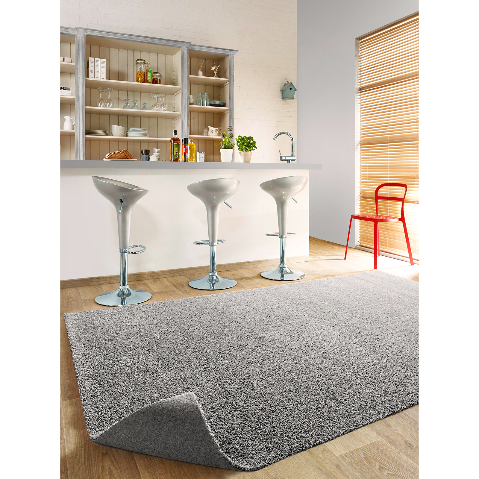 Polsterteppich Meterware – Hellgrau, 160 Cm Breit, Für Camper, Boden & Deko