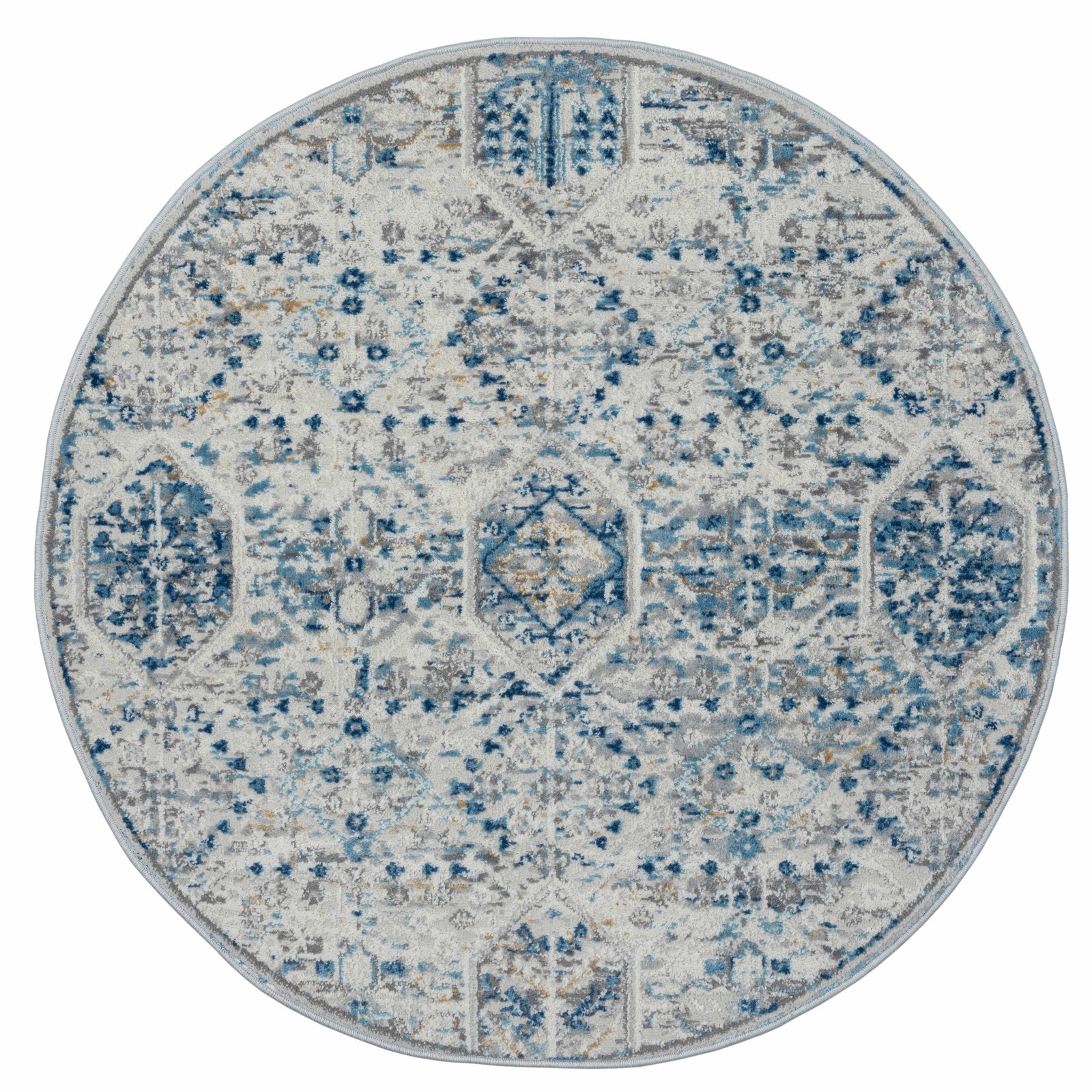 Teppich My HERIZ 2 - beige-blau-grau - Ø 120 cm
