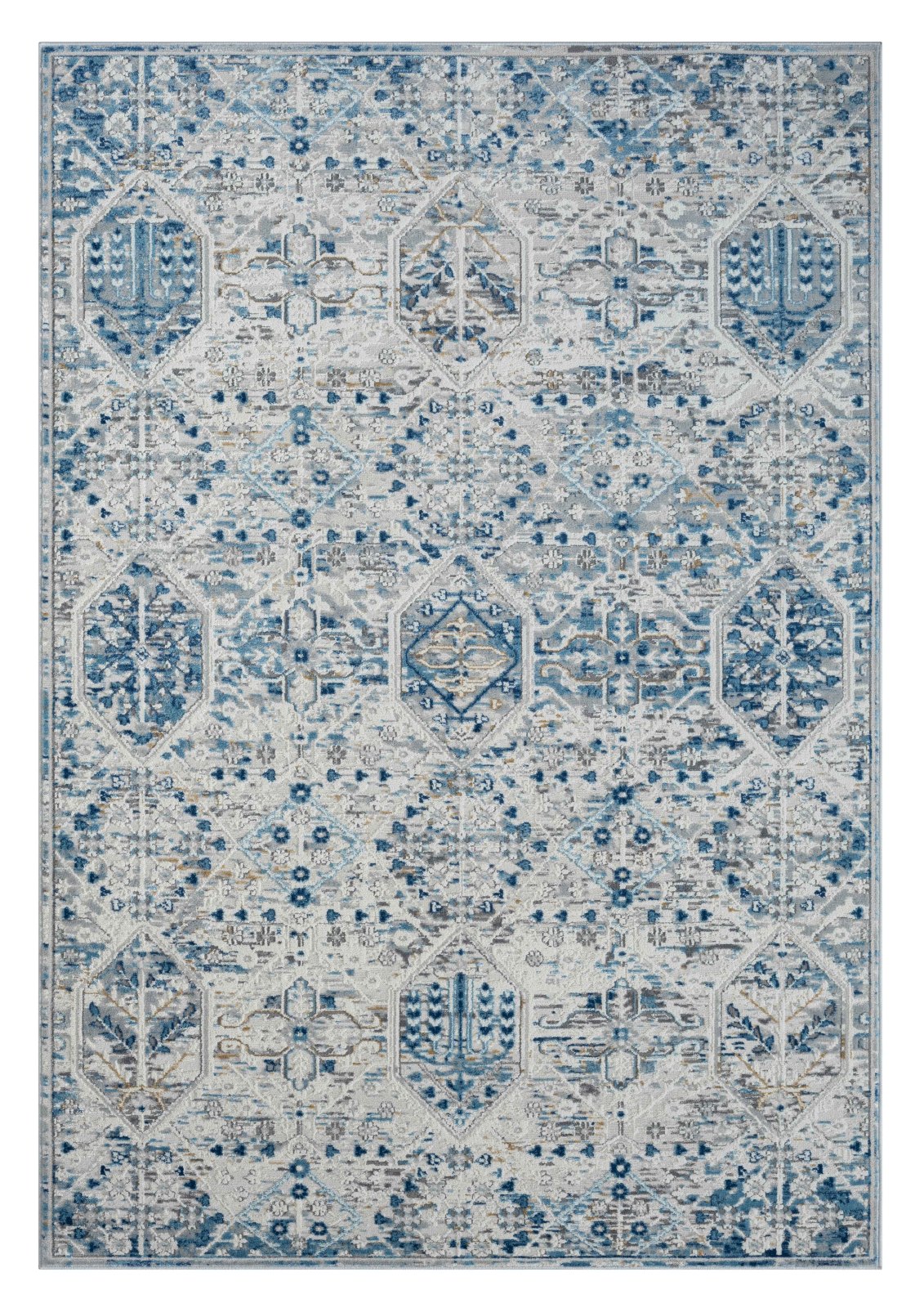 Teppich MY HERIZ 2 - beige-blau-grau - 200x290 cm