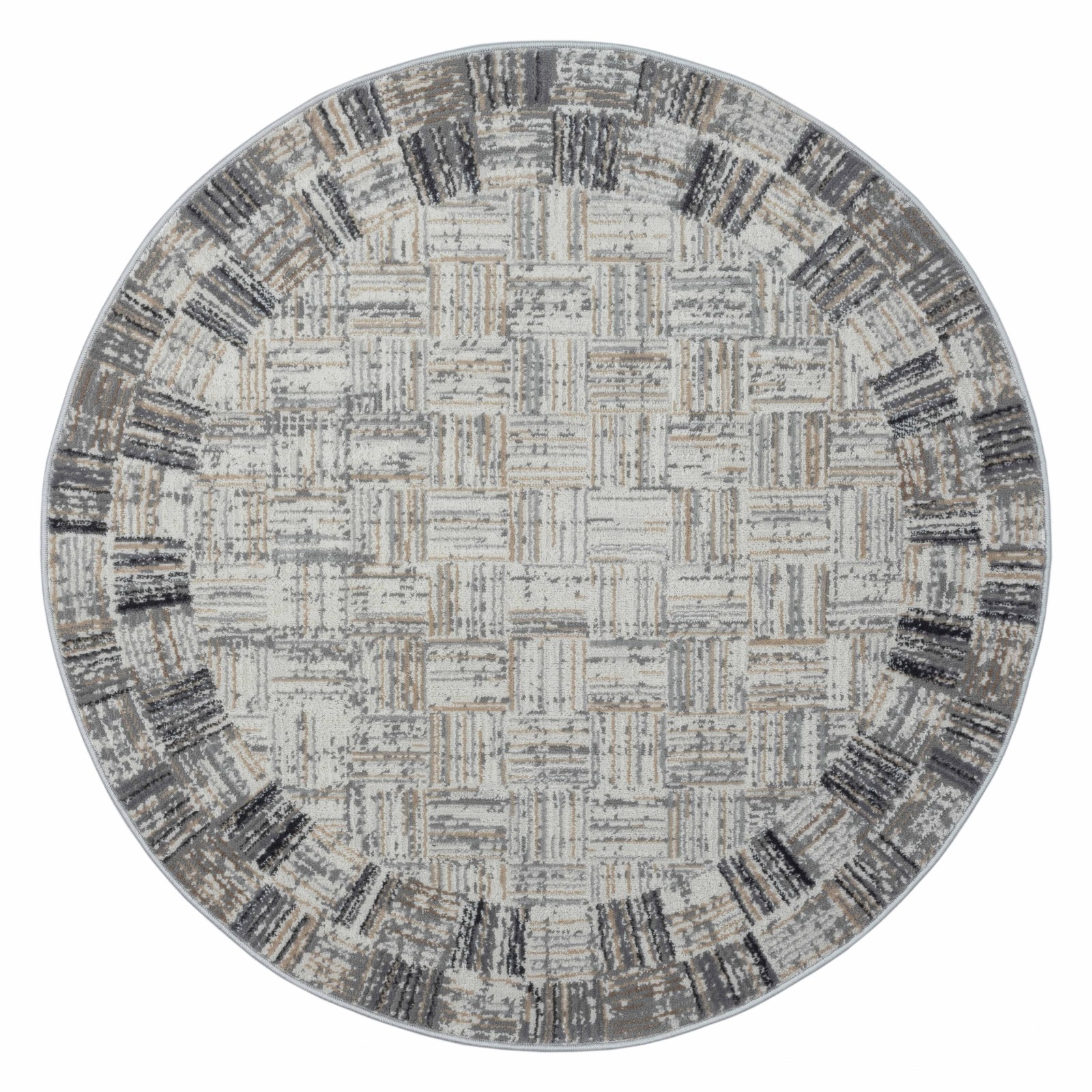 Teppich MY MOOD - creme-hellgrau - rund - 120 cm