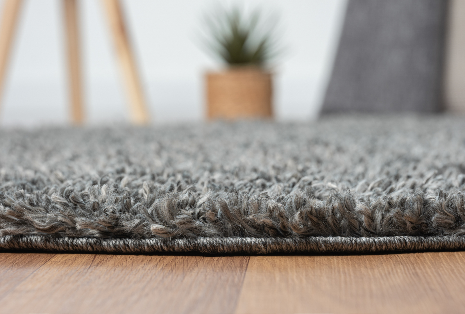 Teppich MY SHAGGY - grau - Ø 100 cm