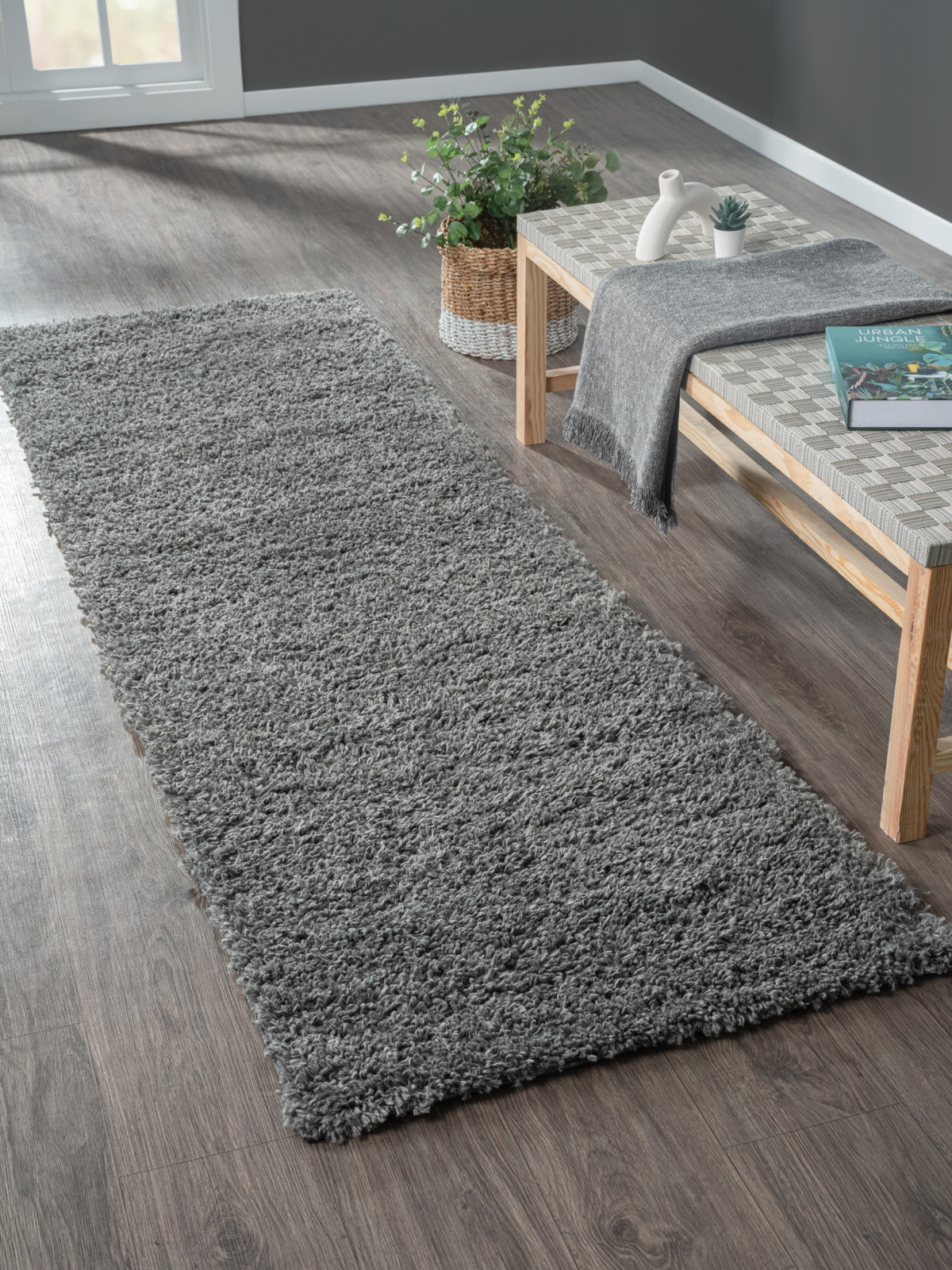 Teppich MY SHAGGY - grau - 80x250 cm