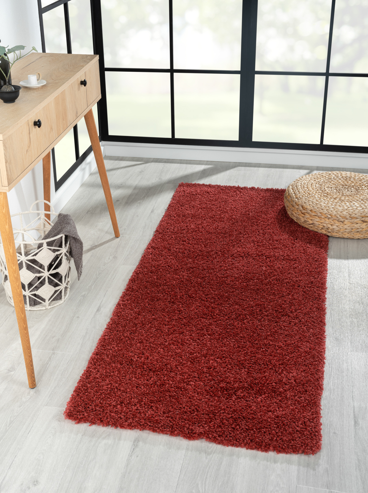 Teppich MY SHAGGY - weinrot - 80x200 cm
