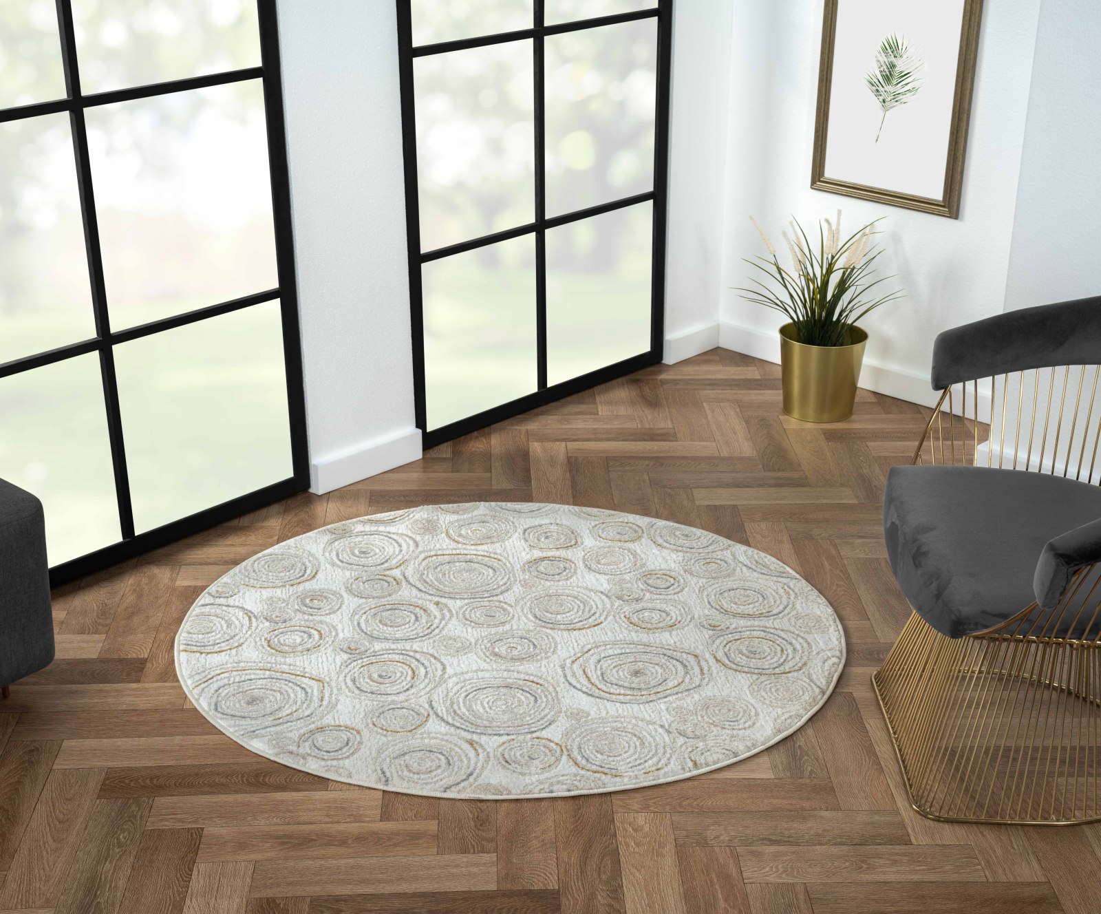 Teppich MY STYLE - beige - rund - Ø 120 cm