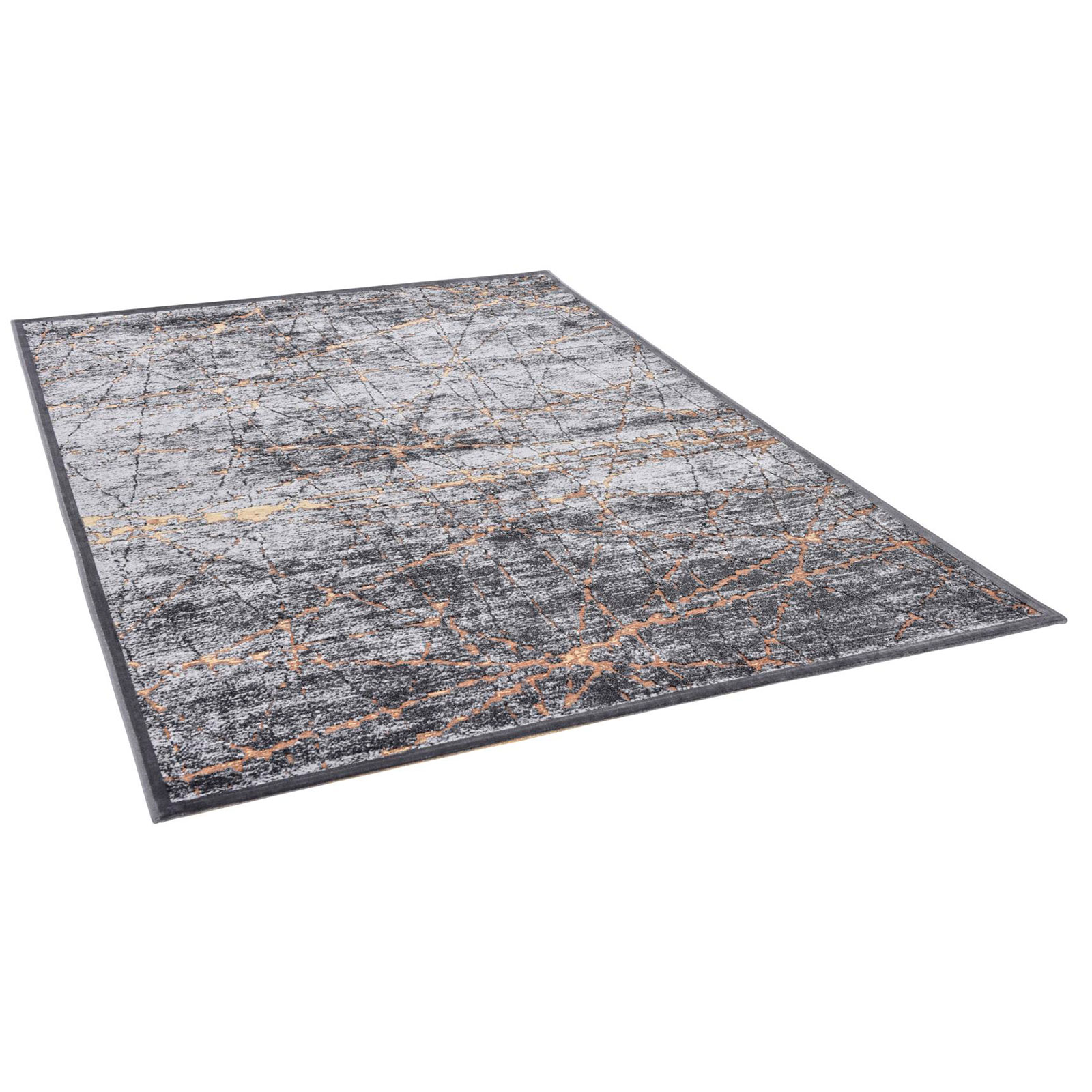 Teppich ORELIA - grau-gold - 40x70 cm