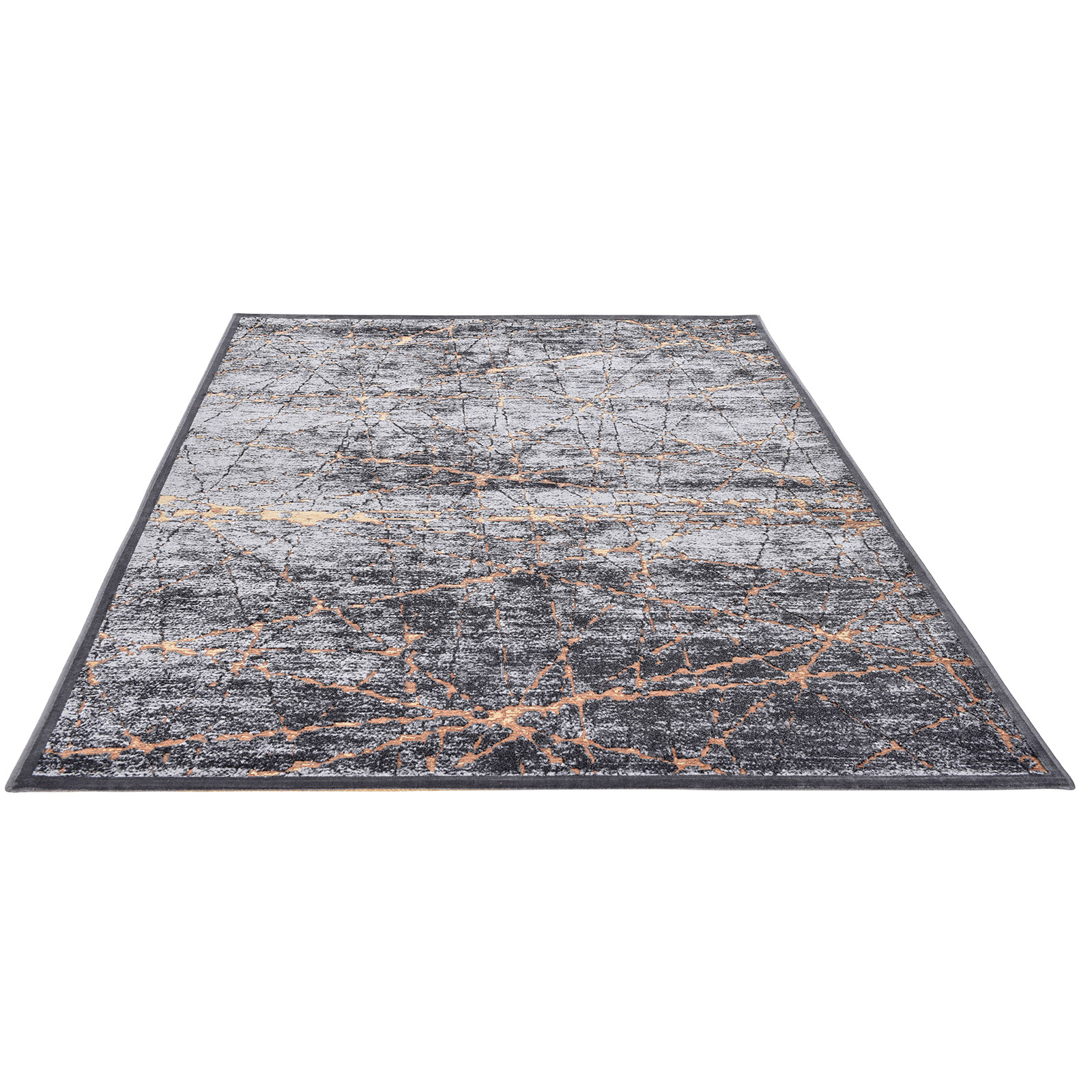 Teppich ORELIA - grau-gold - 40x70 cm
