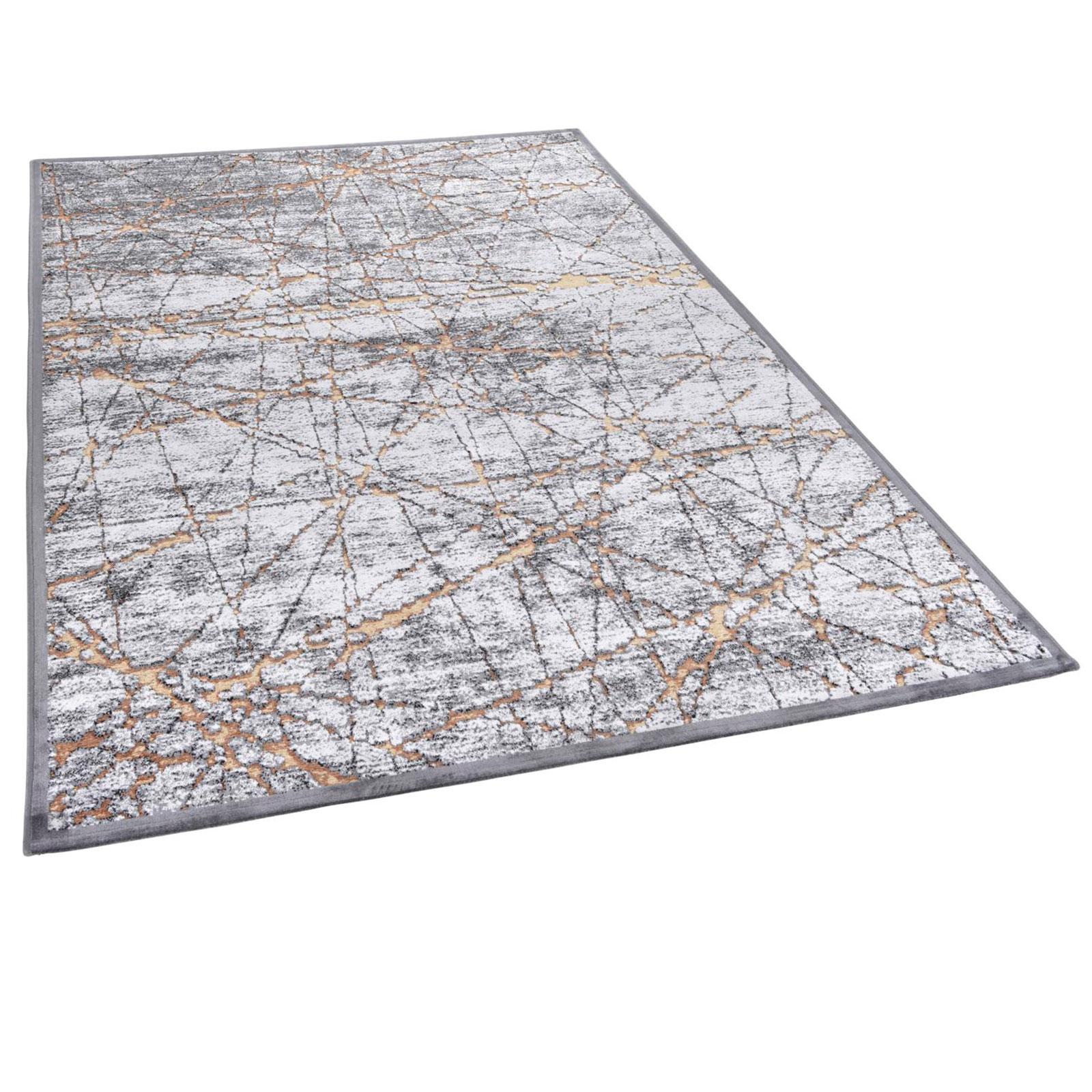 Teppich ORELIA - grau-gold - 40x70 cm