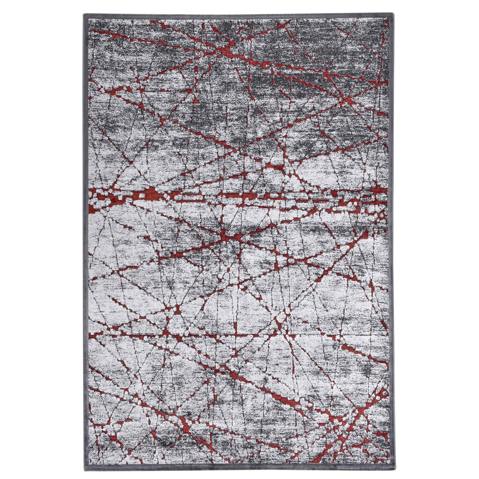 Teppich ORELIA - grau-rot - 160x235 cm