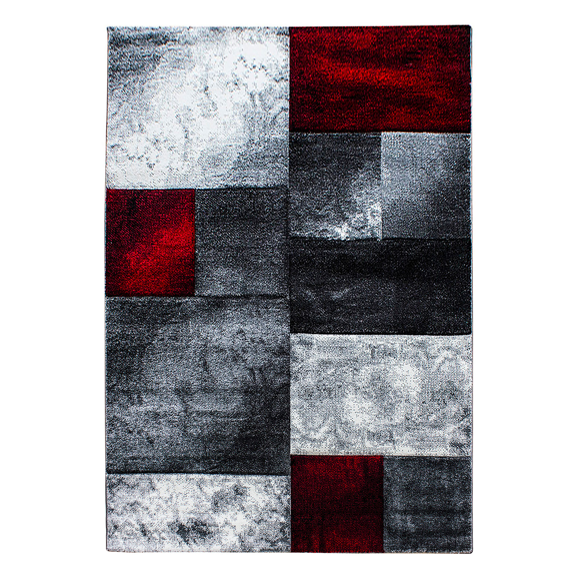 Teppich - rot-grau - 3D-Design - Konturenschnitt - 160x230 cm